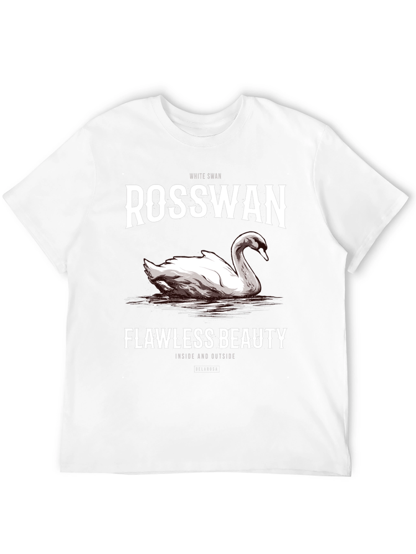 Black Rosswan White Swan Graphic Tee - Flawless Beauty T-Shirt view 12