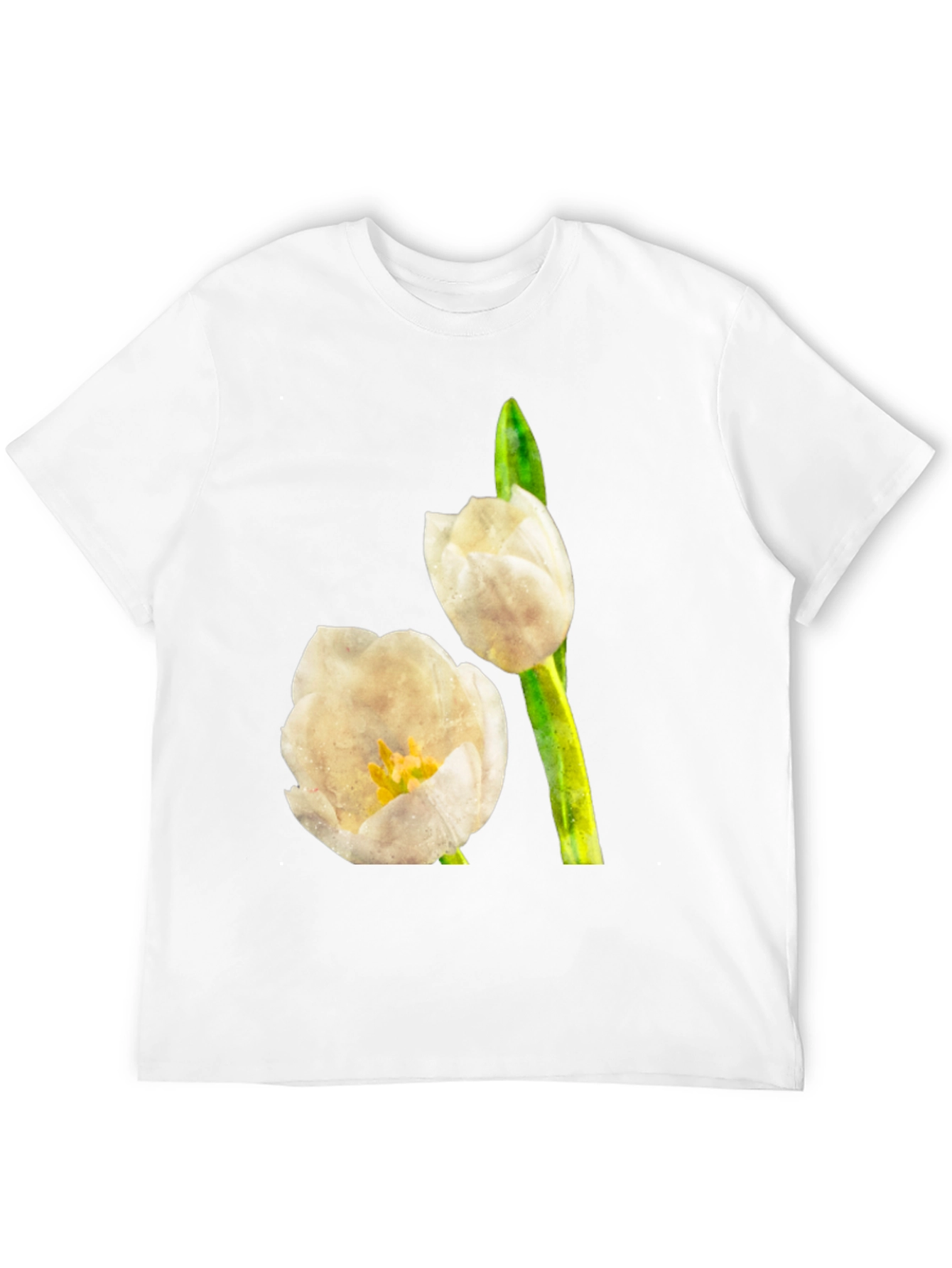 Black Tulip Graphic Tee - Black Cotton T-Shirt view 12