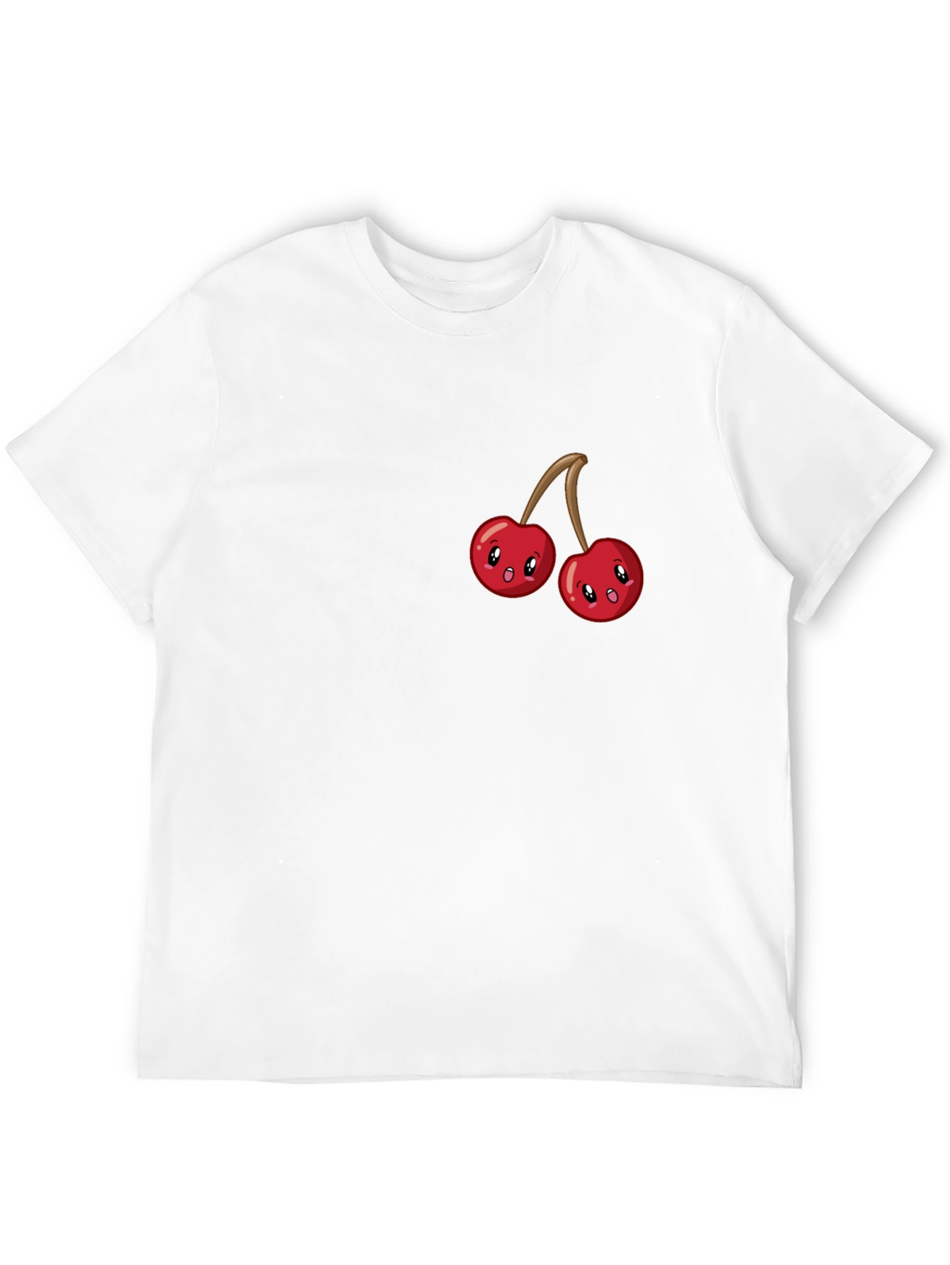 Black Cute Cherry Graphic Tee - Black Cotton T-Shirt view 12
