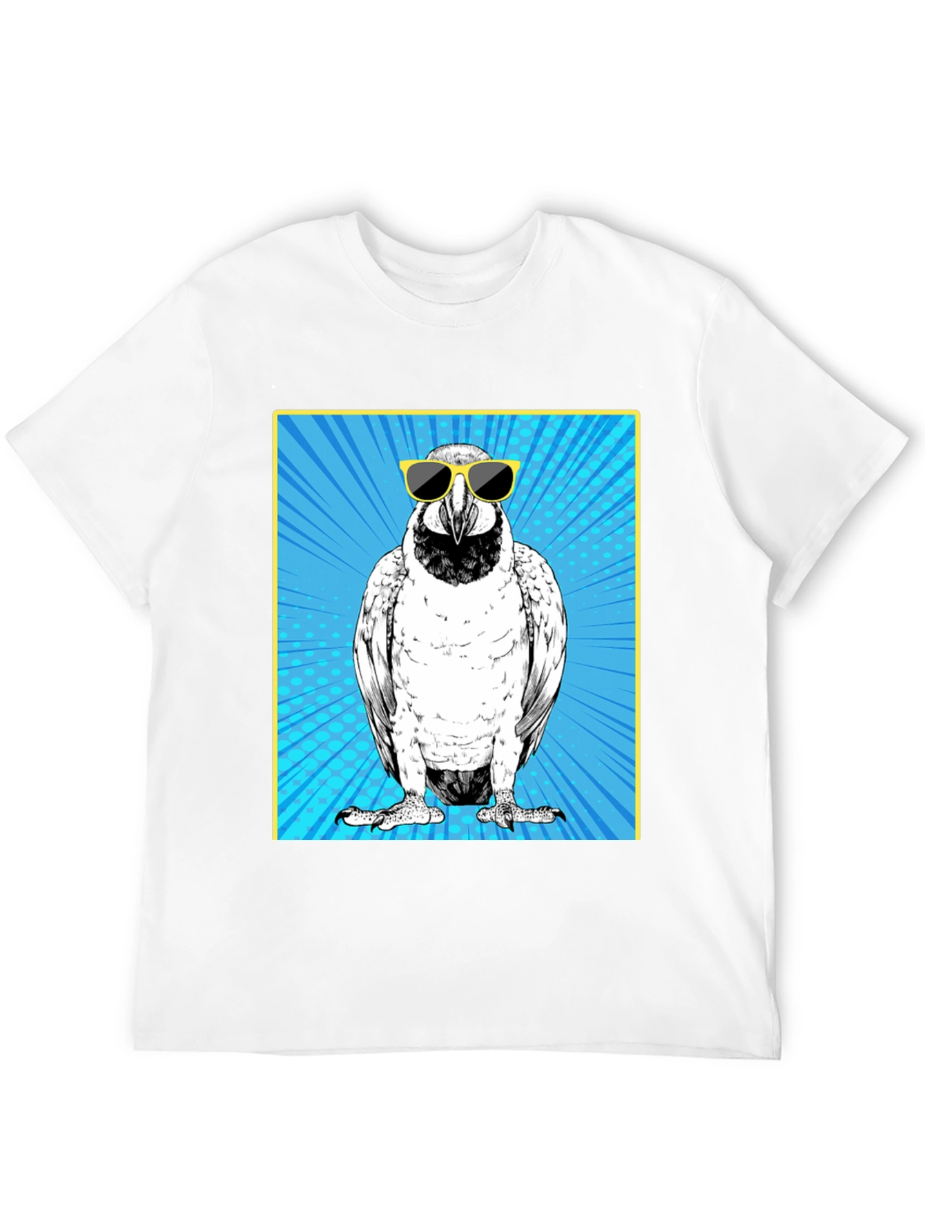Black Cool Bird Graphic Tee - Black Cotton T-Shirt view 12