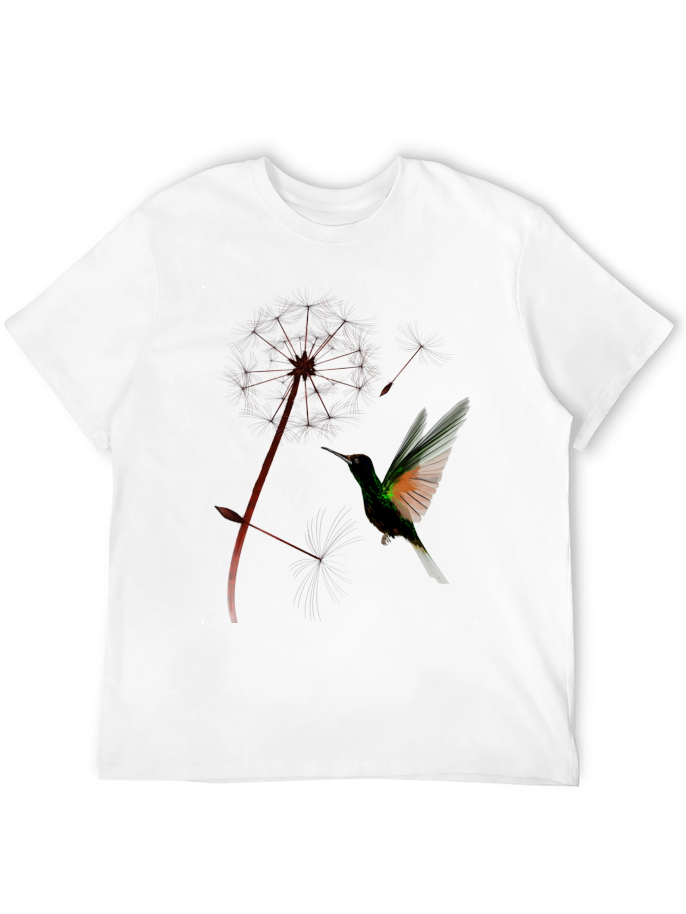 Black Hummingbird & Dandelion Black Graphic Tee view 12