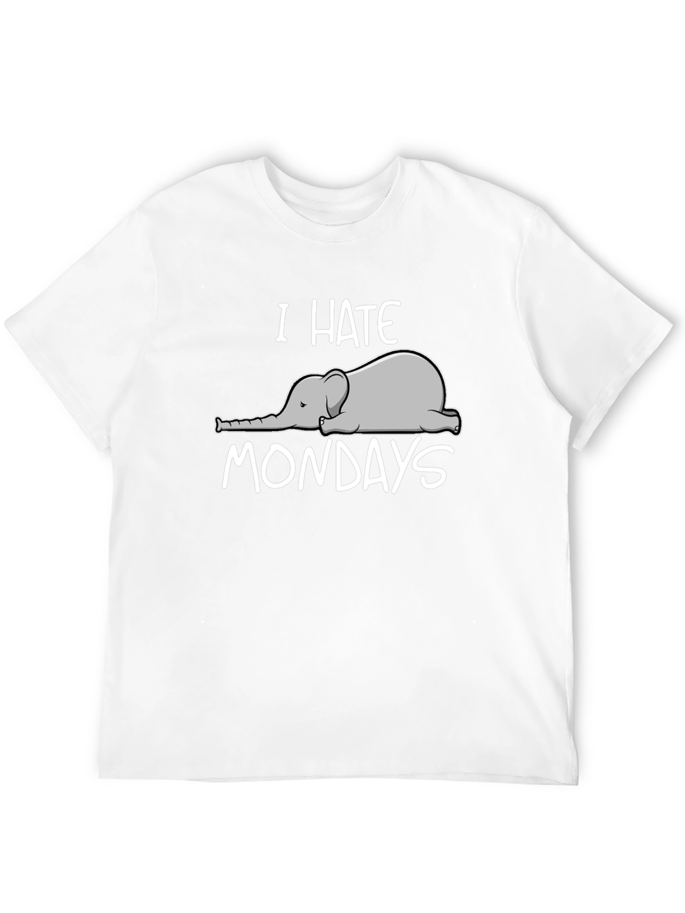 Black I Hate Mondays Elephant Graphic T-Shirt view 12