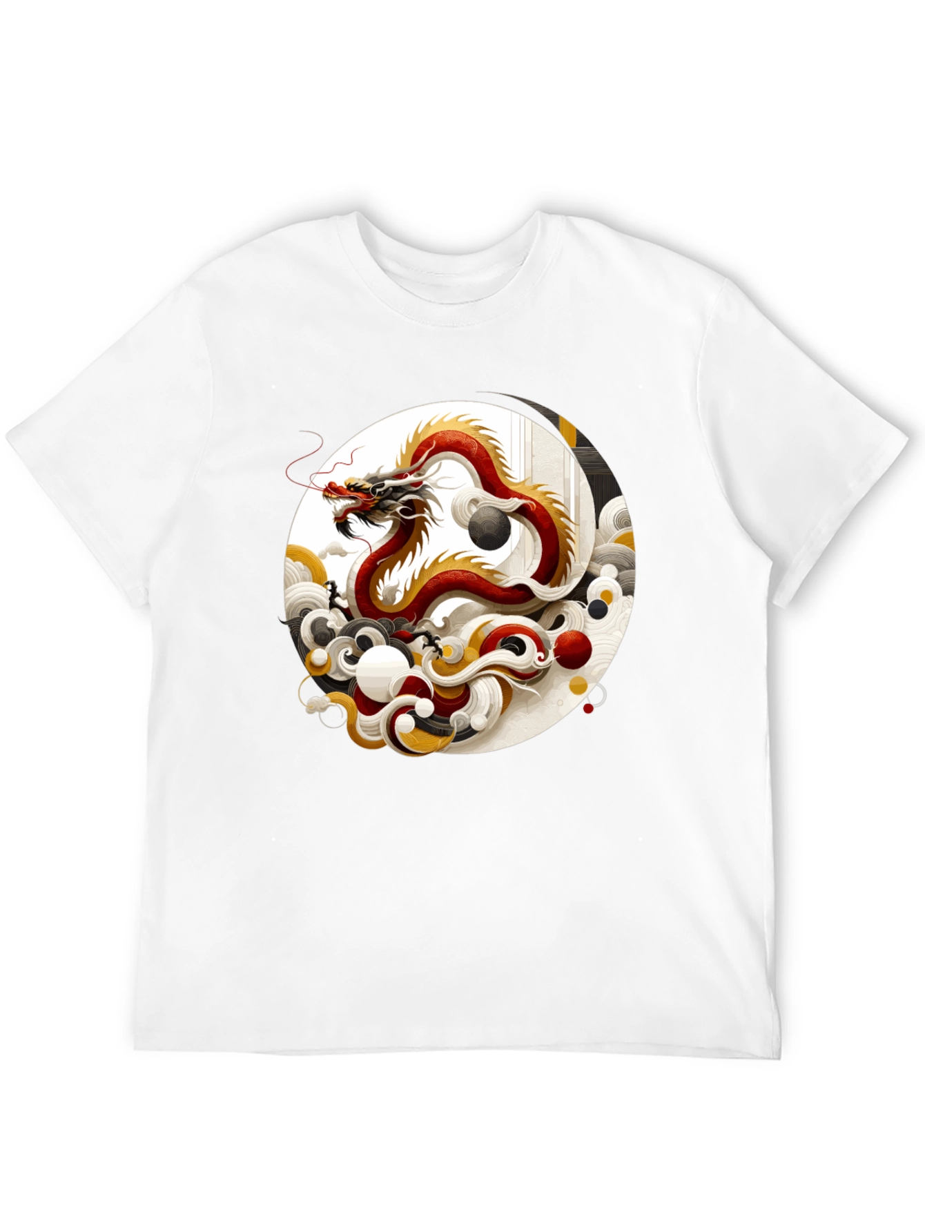 Black Yin Yang Dragon Graphic Tee view 12