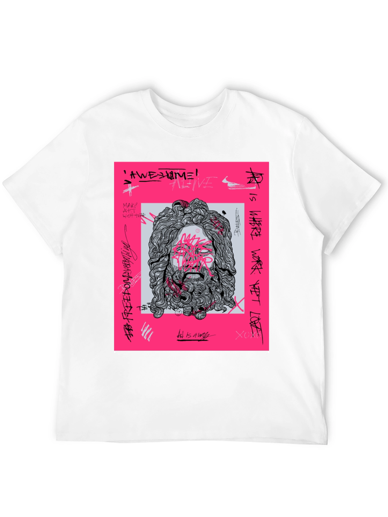 Black Abstract Art Graphic Print Tee view 12