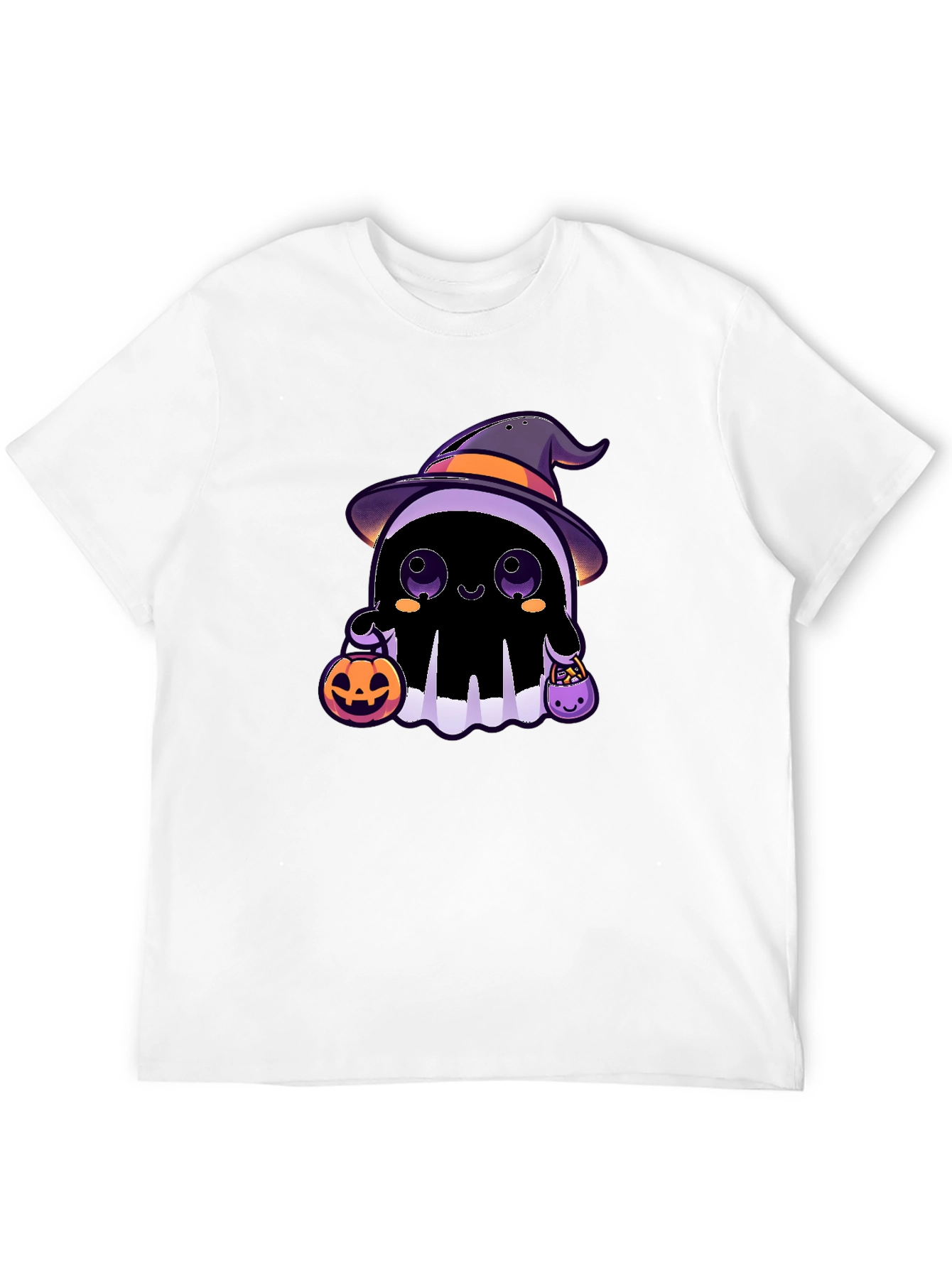 Black Halloween Ghost T-Shirt - Cute Witch Ghost view 12
