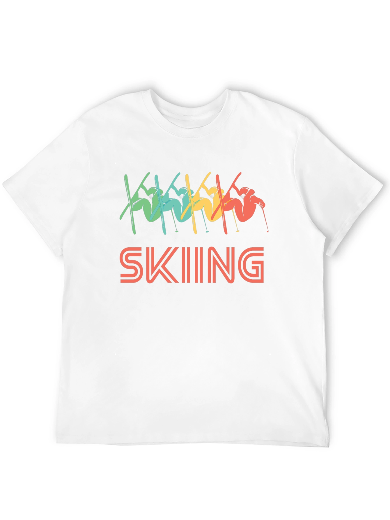 Black Retro Skiing Graphic T-Shirt view 12