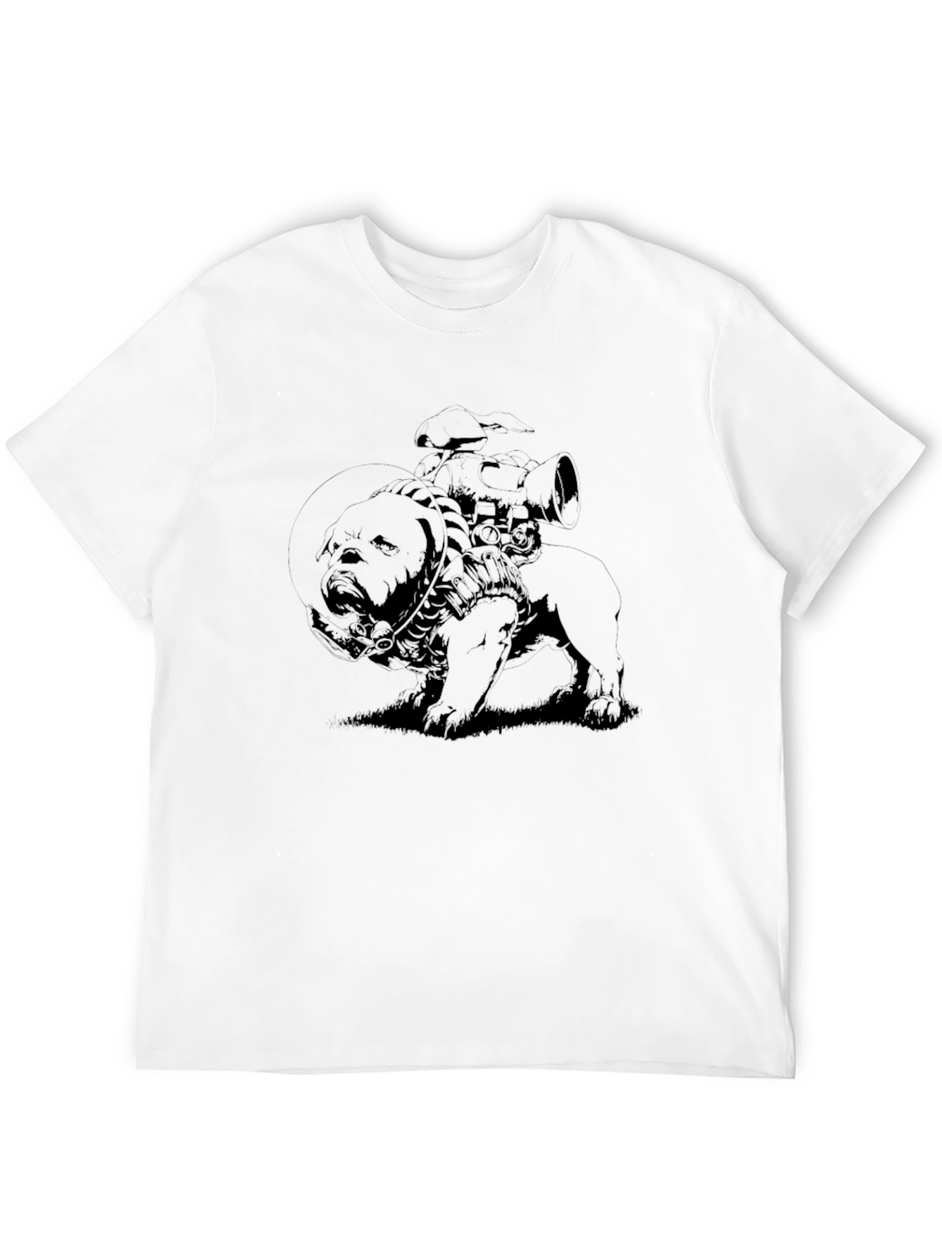 Black Graphic Black T-Shirt with Dog & Rider Design view 12