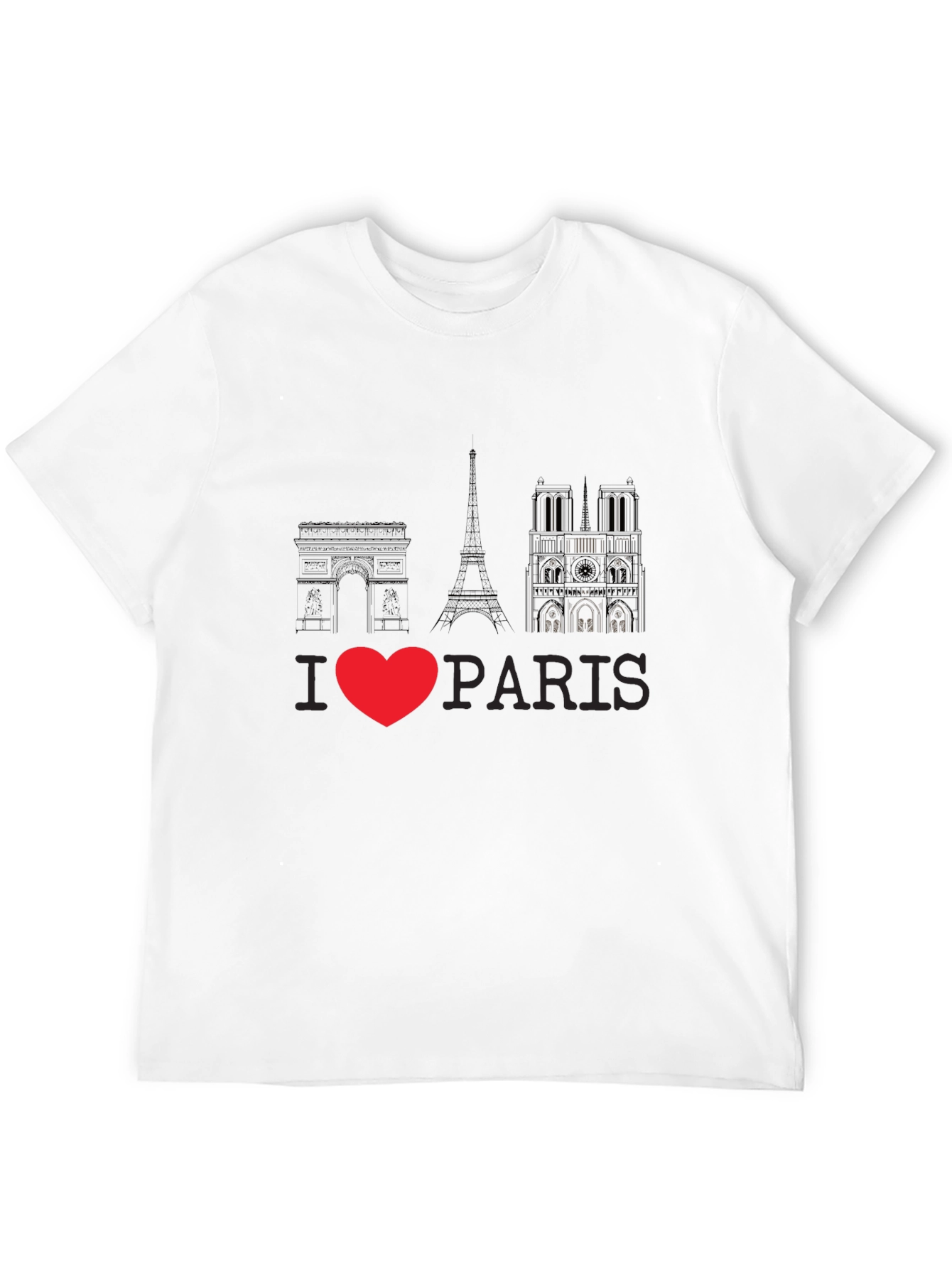 I Love Paris Black Graphic Tee - 12
