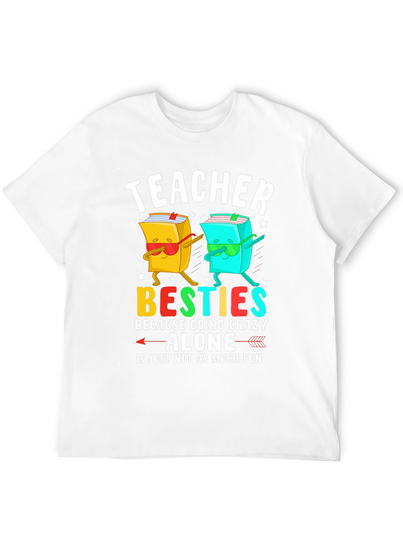 Black Teacher Besties T-Shirt Funny Teacher Gift view 12