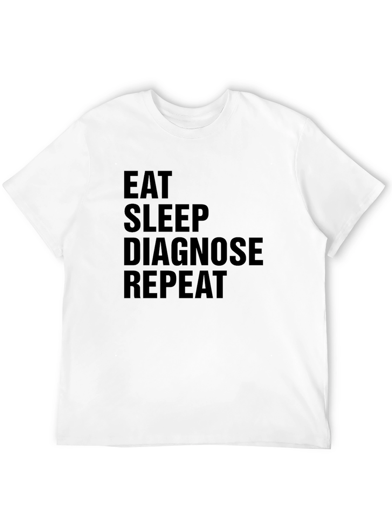 Black Eat Sleep Diagnose Repeat Black Graphic Tee view 12