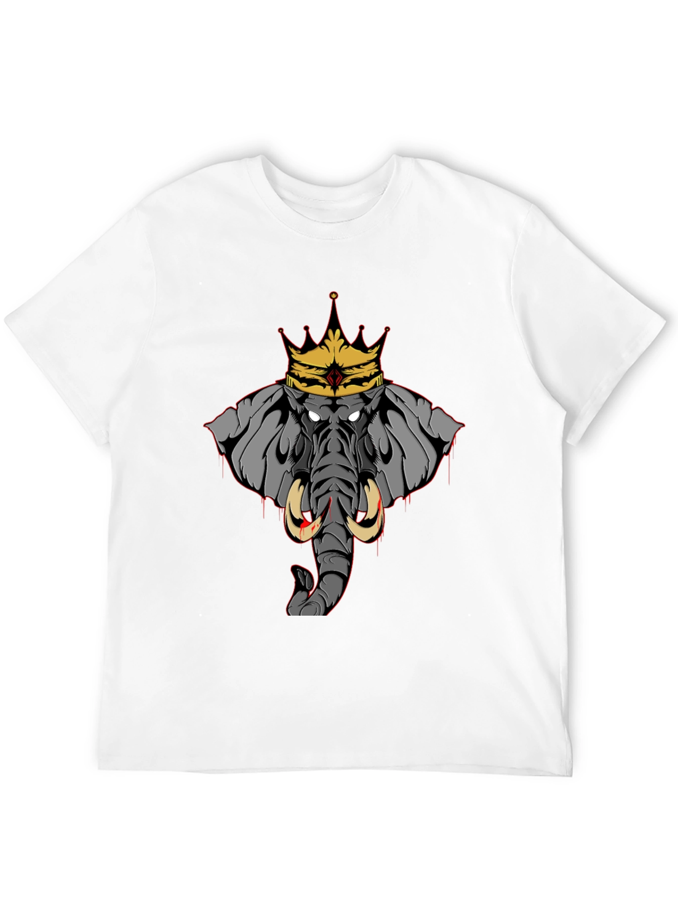 Black Elephant King Graphic Tee - Black Cotton T-Shirt view 12
