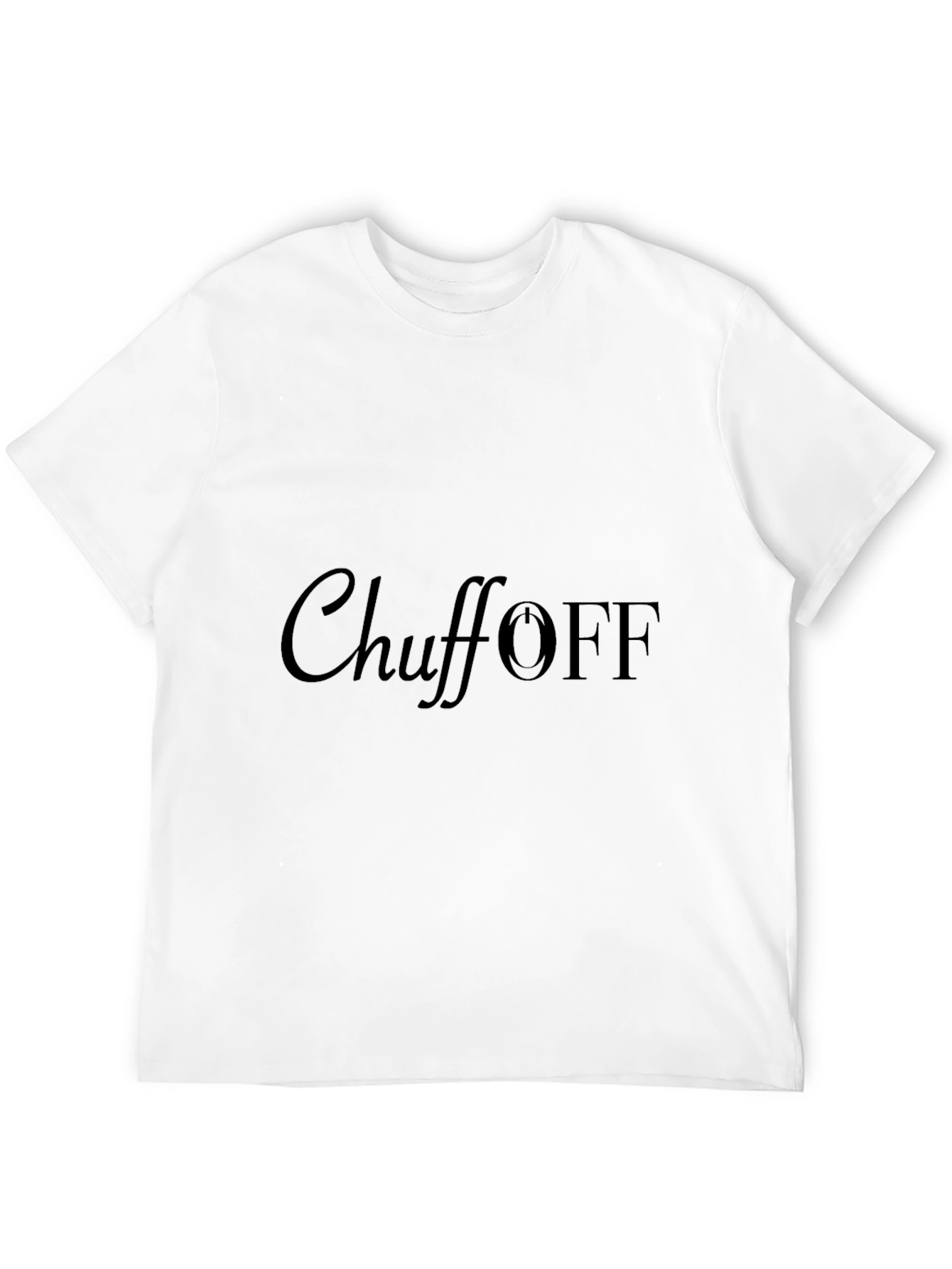 Black Chuff Off Graphic Tee - Funny Power Button Design view 12
