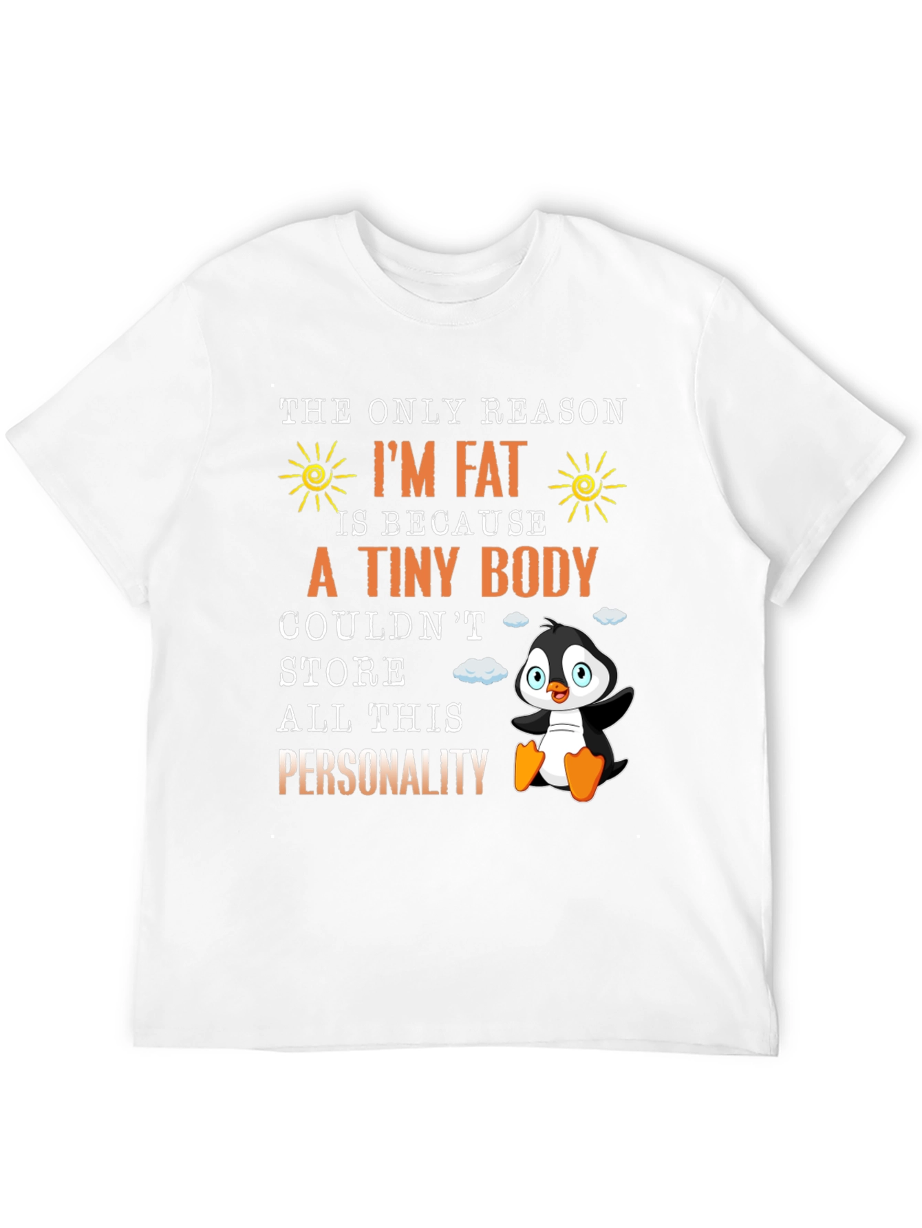 Black Funny I'm Fat Penguin T-Shirt - Personality view 12