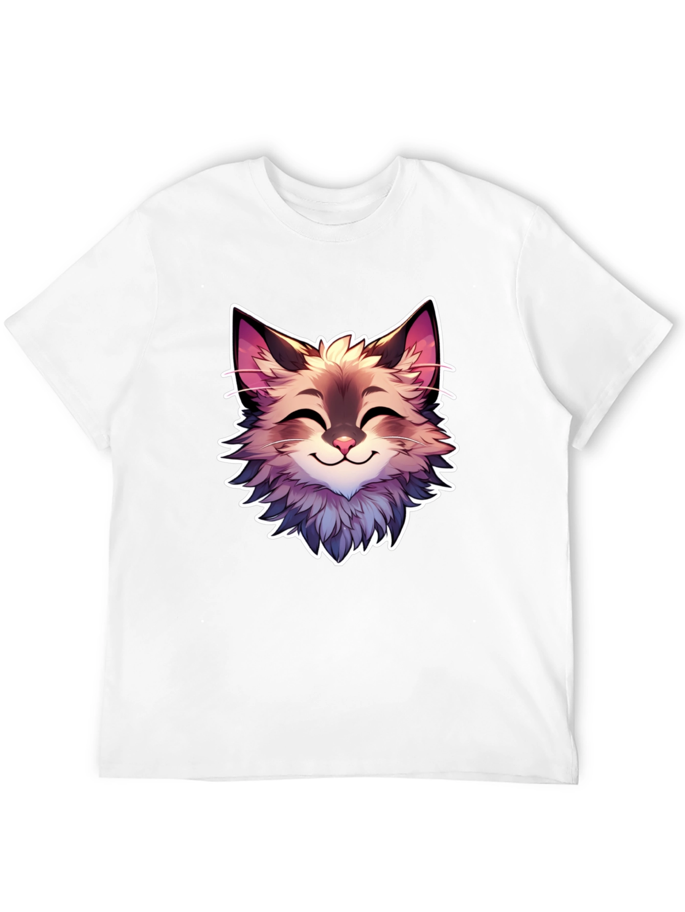Black Cute Cartoon Cat Graphic Black T-Shirt view 12