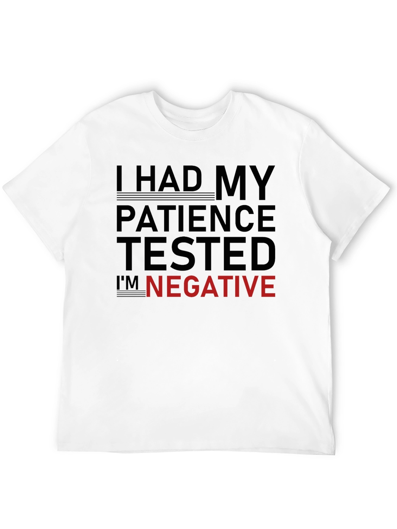 Black Patience Tested Negative Slogan T-Shirt view 12