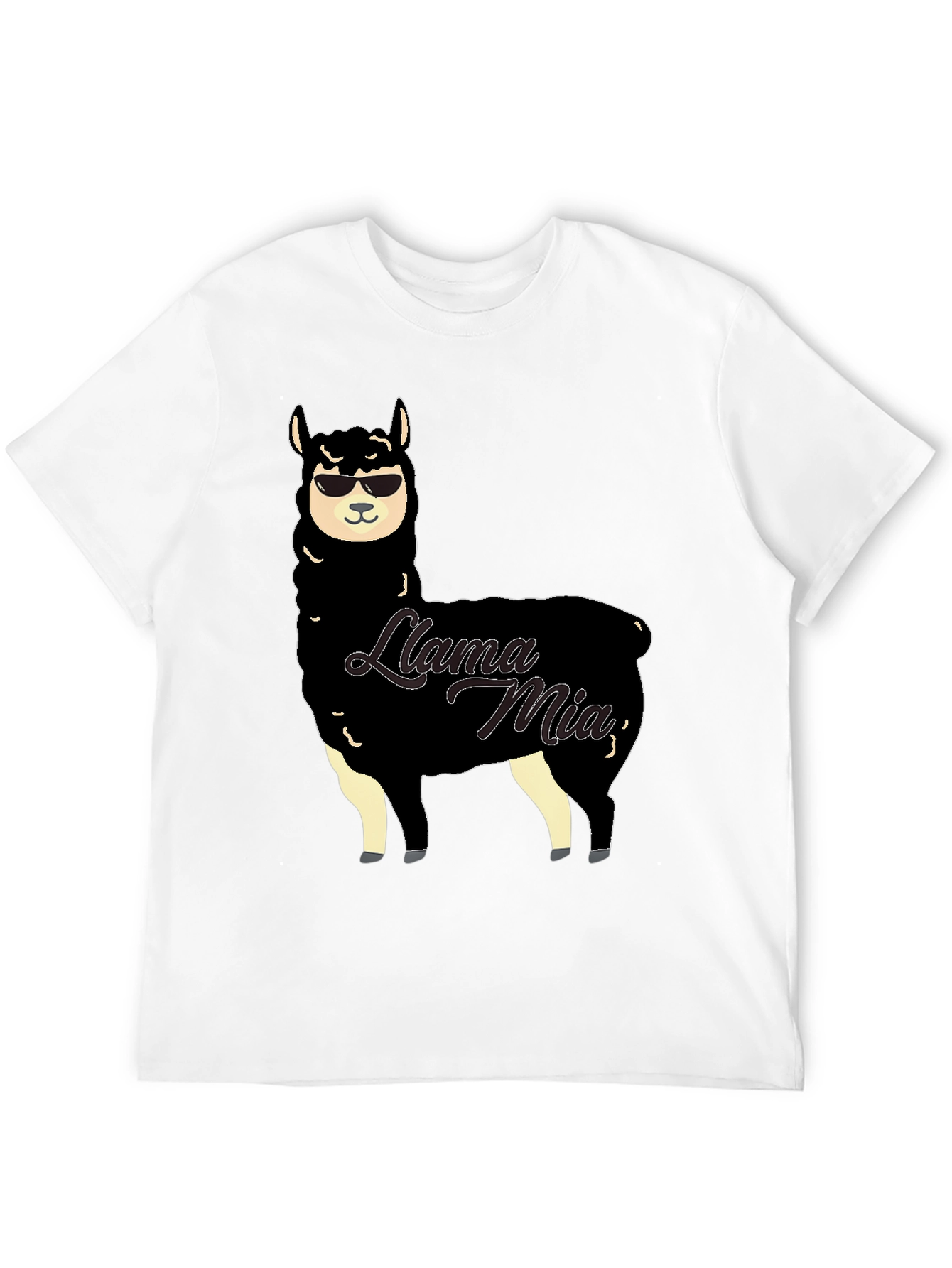Black Cool Llama Mia T-Shirt view 12