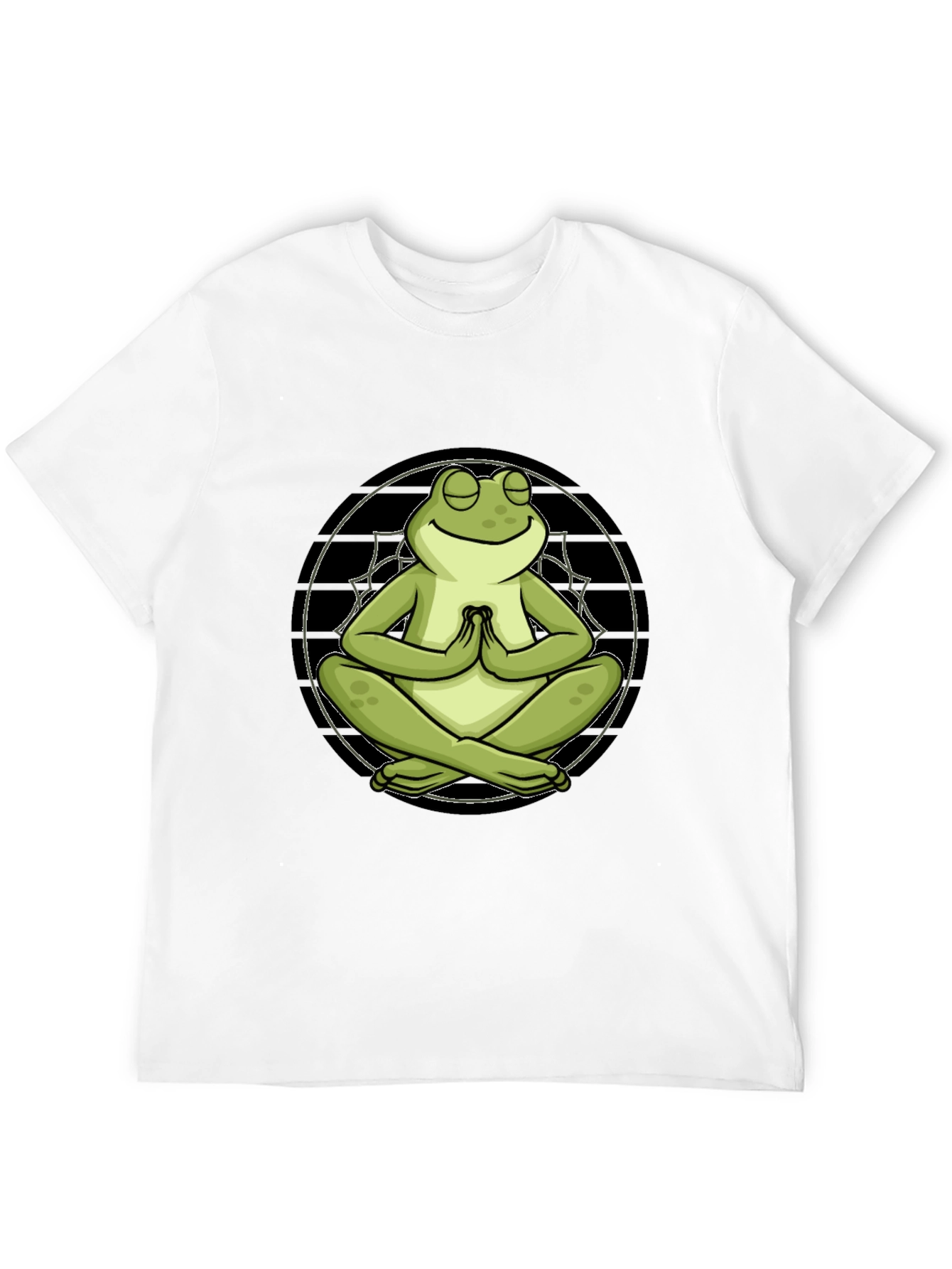 Black Meditating Frog T-Shirt - Relaxed Fit view 12