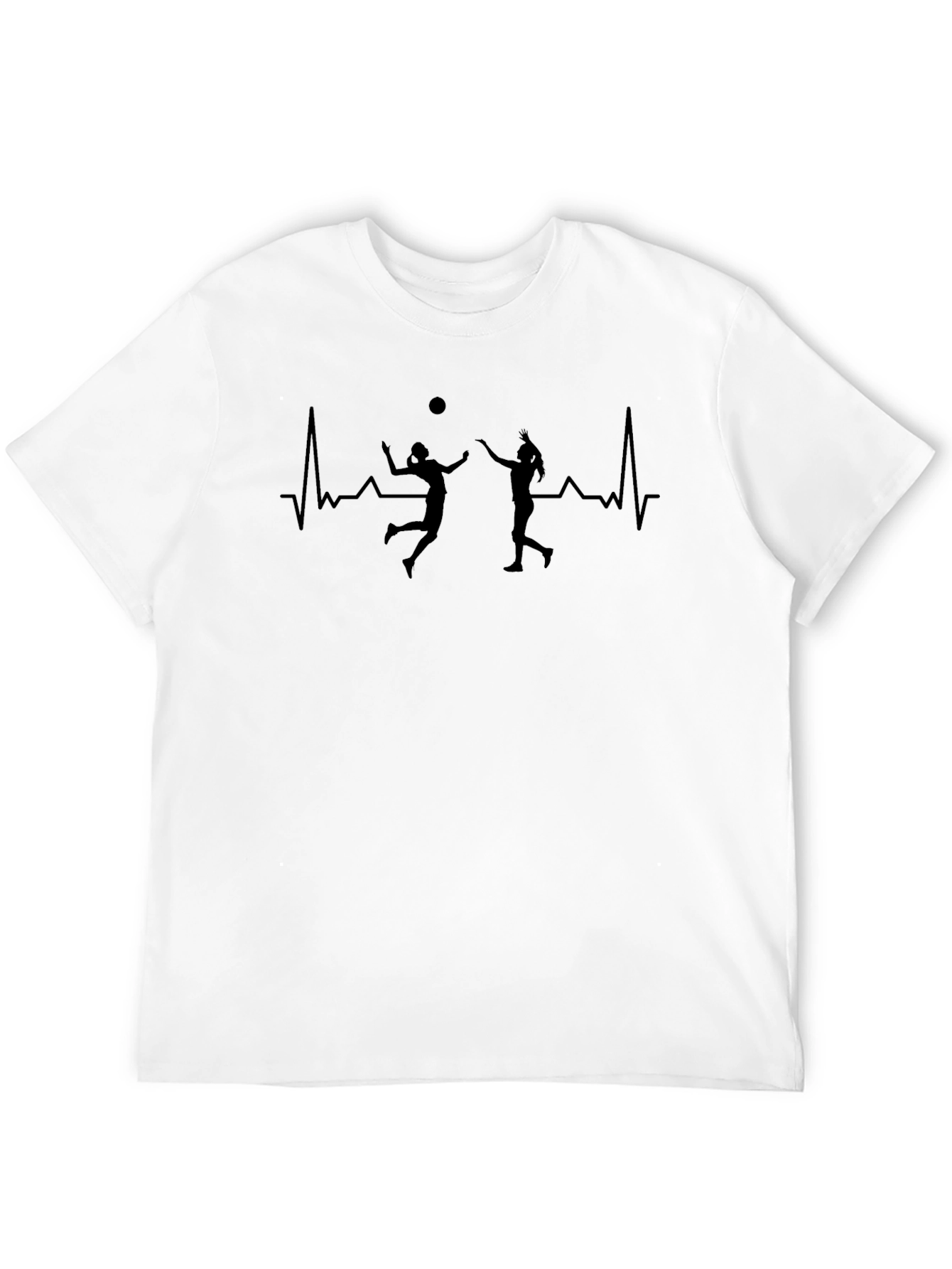 Volleyball Heartbeat T-Shirt Black - 12
