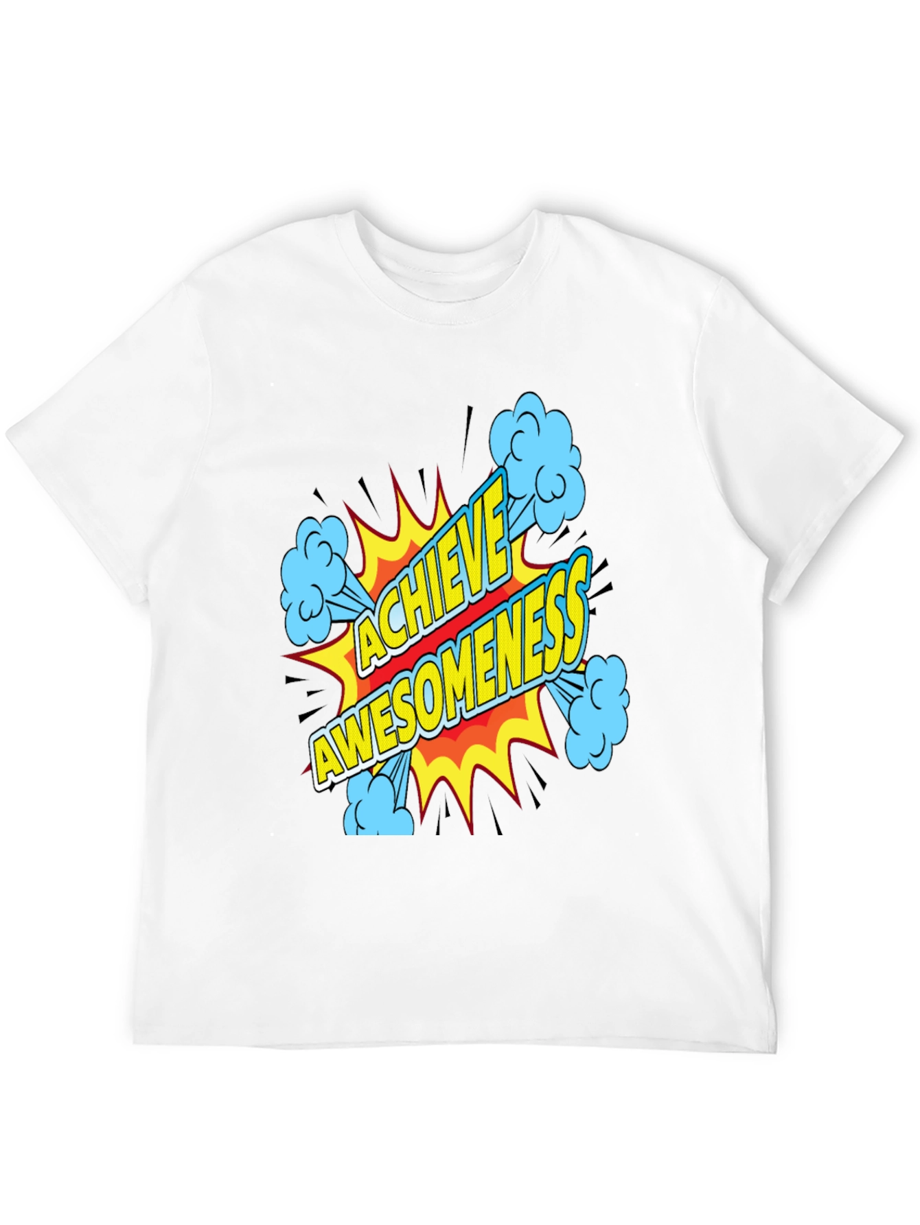 Black Achieve Awesomeness Graphic Black T-Shirt view 12