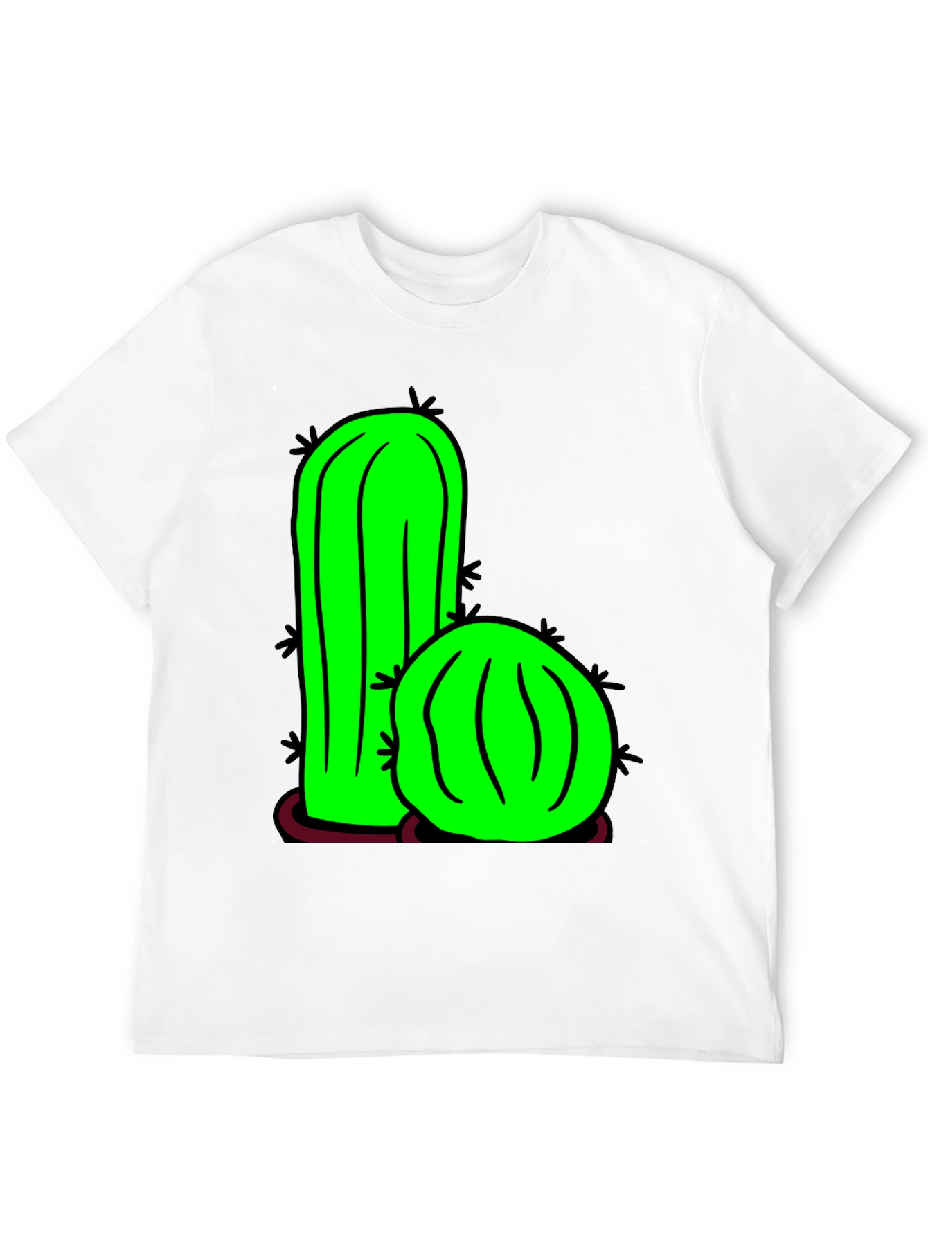Black Cactus Graphic Tee - Fun Novelty T-Shirt view 12