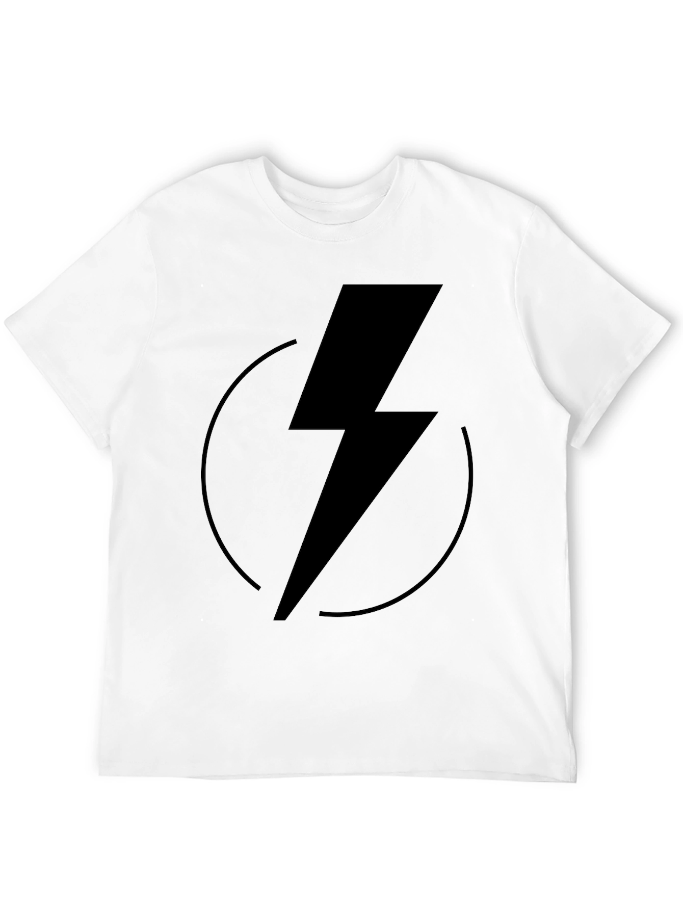 Black Lightning Bolt Graphic Tee - Modern Black T-Shirt view 12