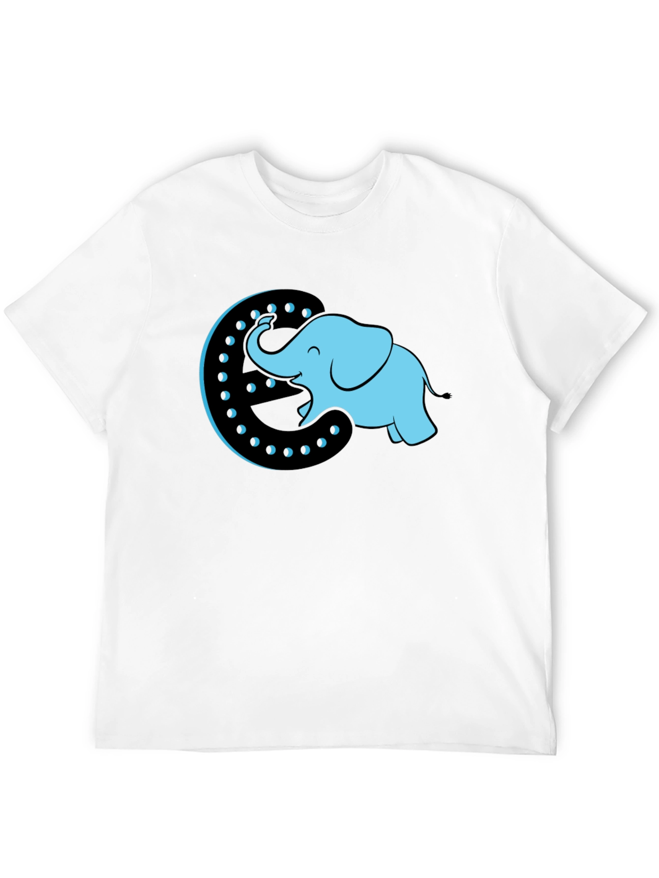 Black Elephant Moon Graphic Tee - Black Cotton T-Shirt view 12