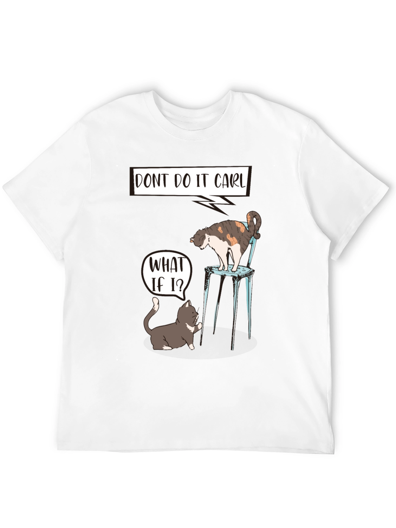 Black Funny Cat "Don't Do It Carl" Graphic Tee view 12