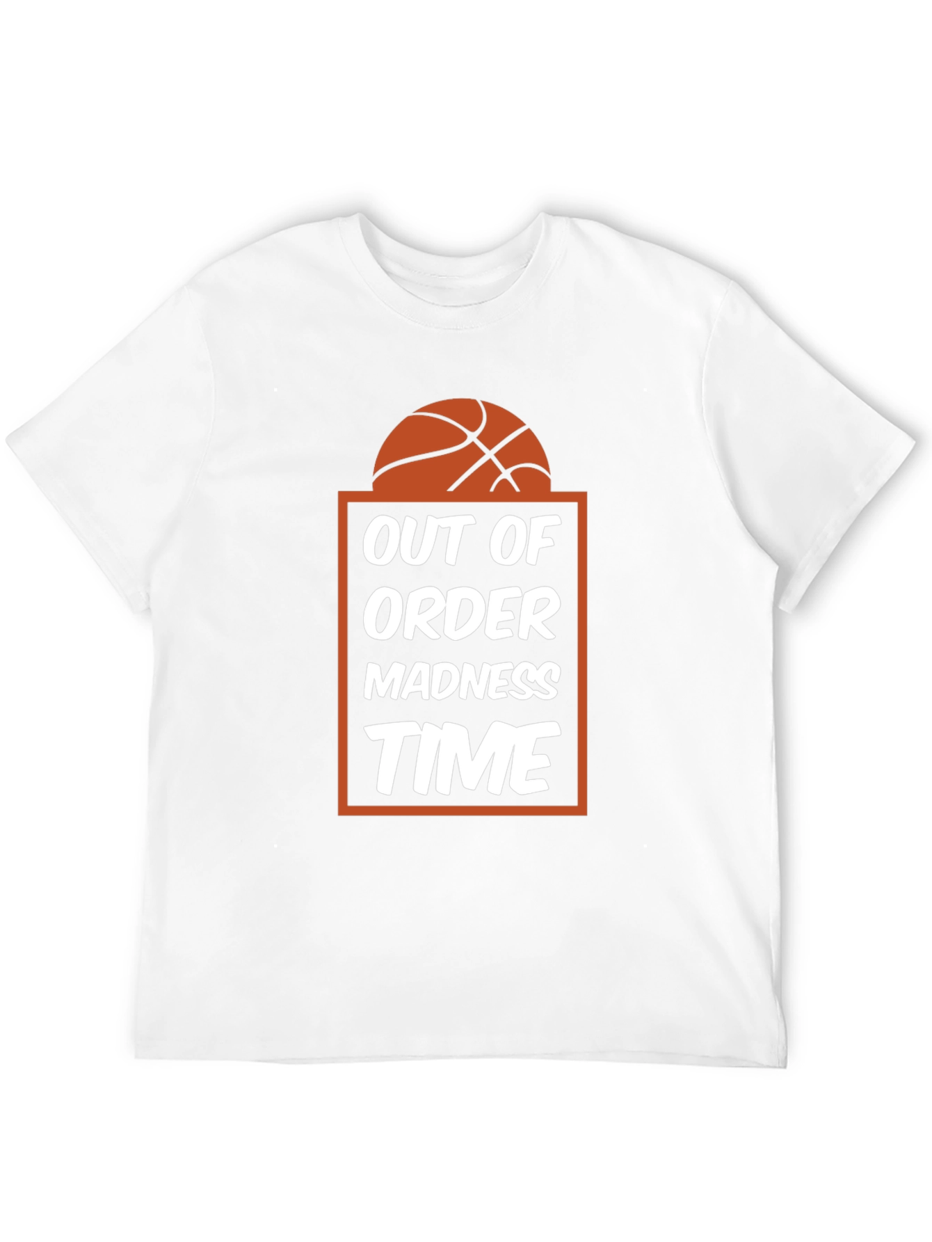 Black Out of Order Madness Time Basketball T-Shirt view 12