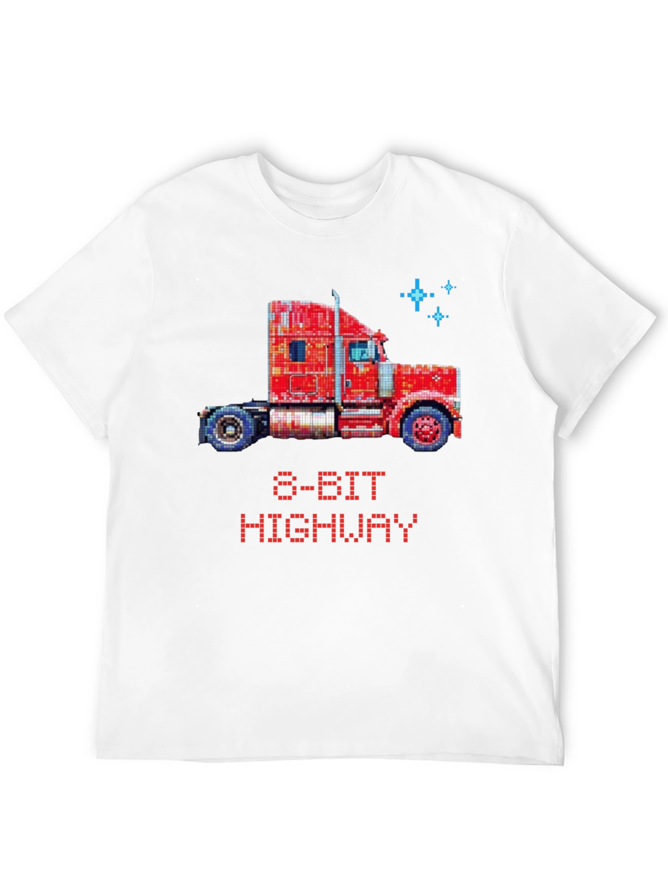 Black 8-Bit Highway Trucker T-Shirt - Retro Gaming Style view 12