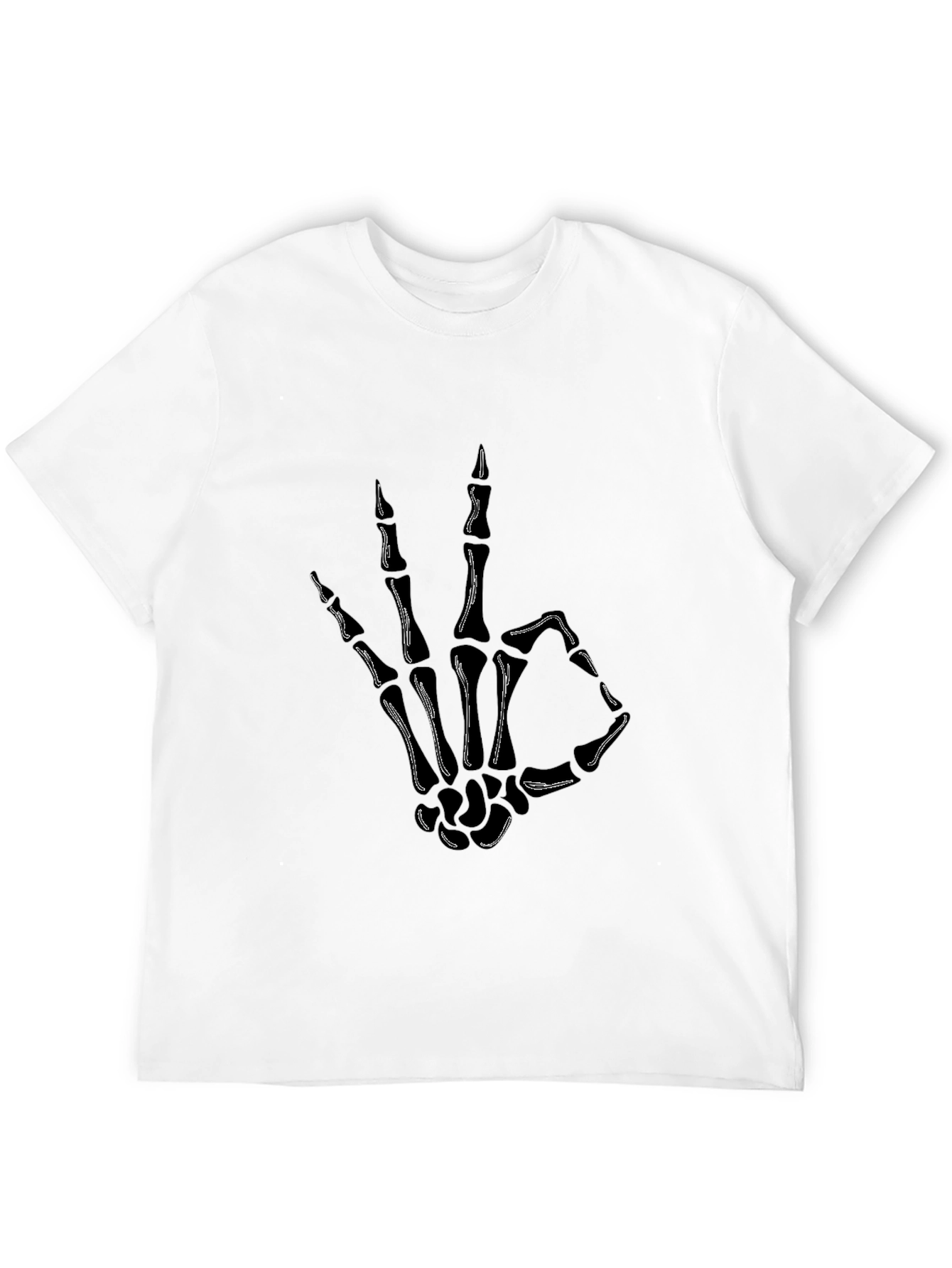 Black Skeleton Hand OK Sign Graphic Tee view 12