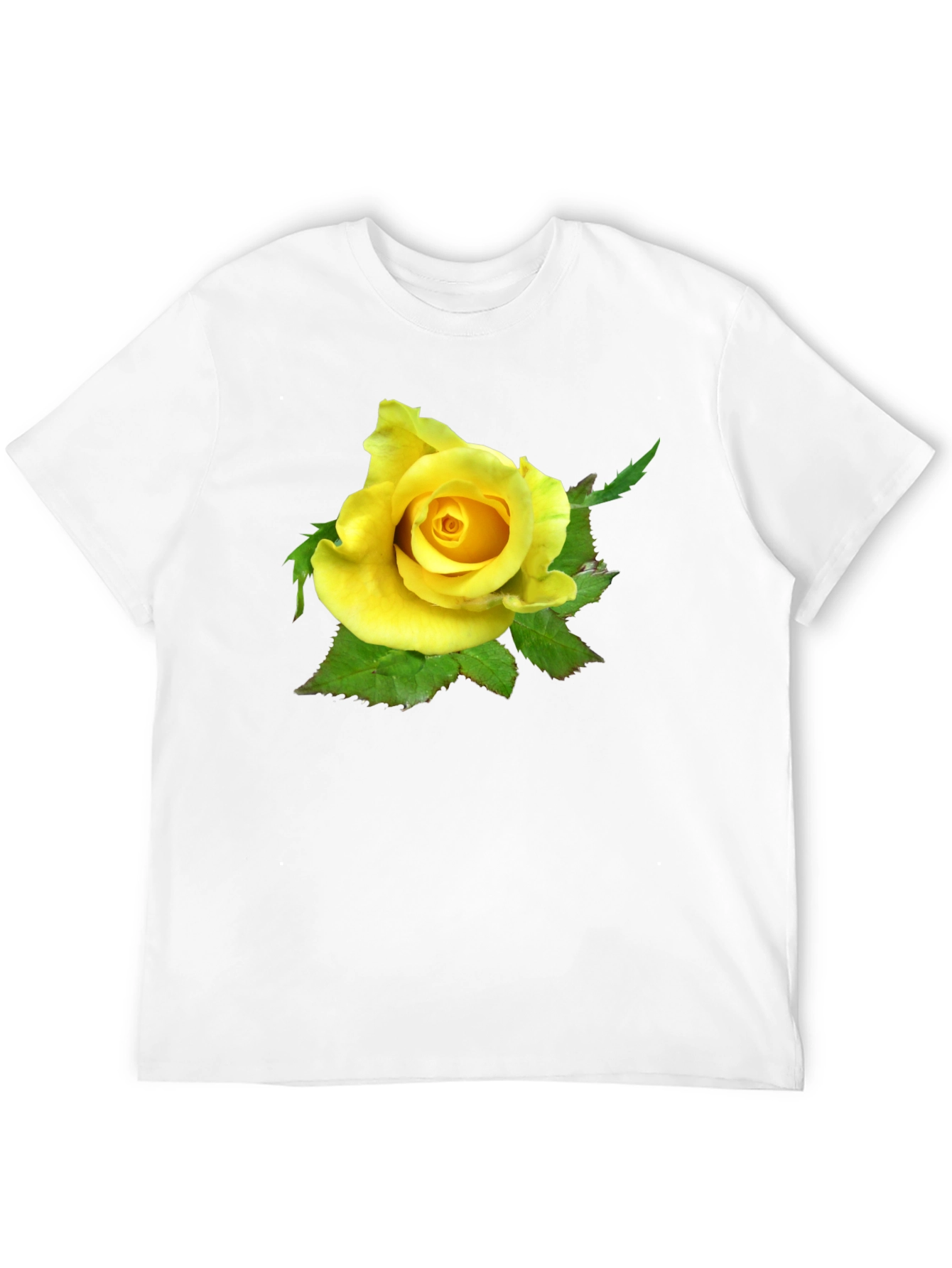 Black Yellow Rose Graphic Tee - Black Casual T-Shirt view 12