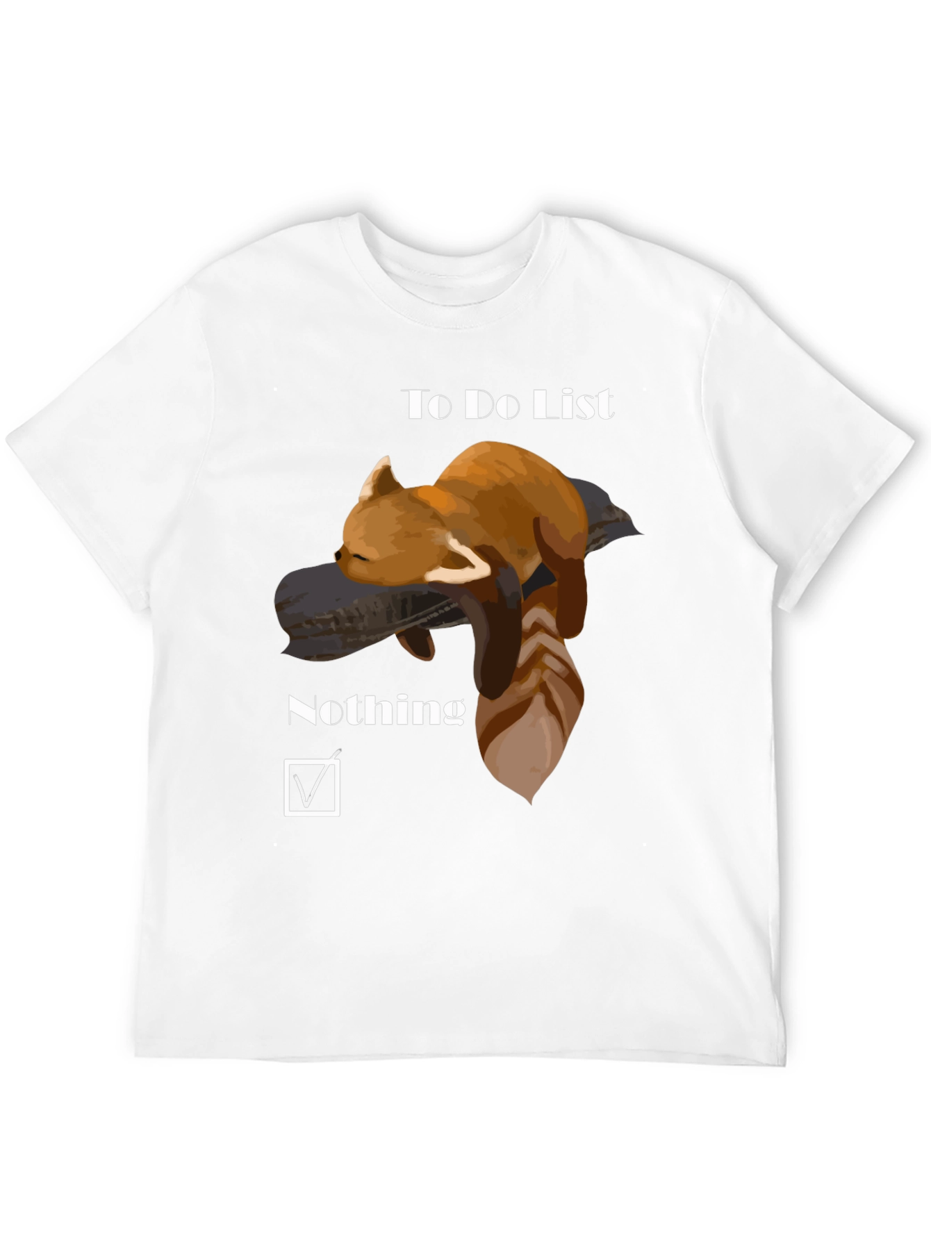 Black Red Panda To-Do List T-Shirt - Nothing Checked! view 12