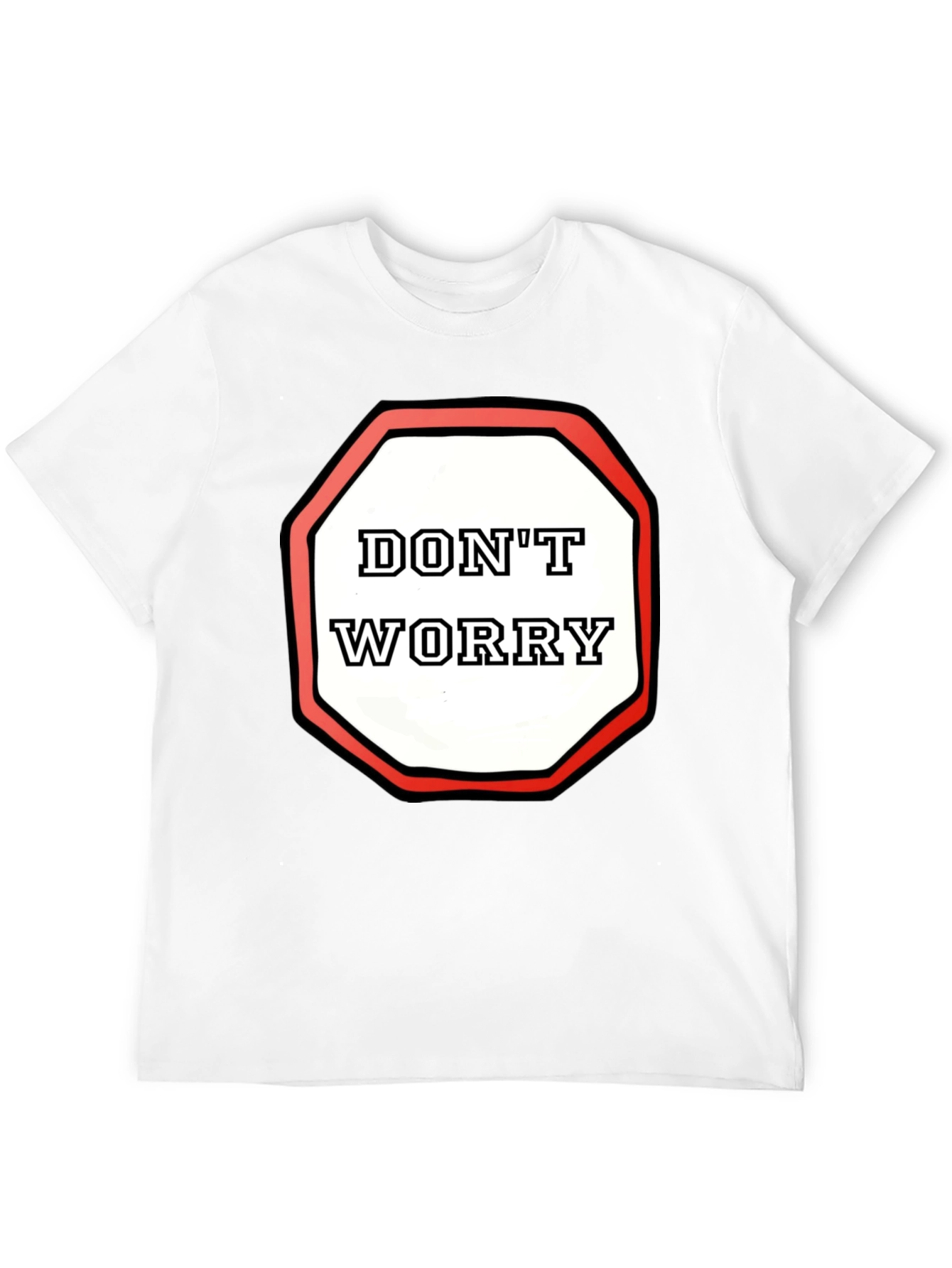 Black Don't Worry Graphic Tee - Black Cotton Comfort view 12