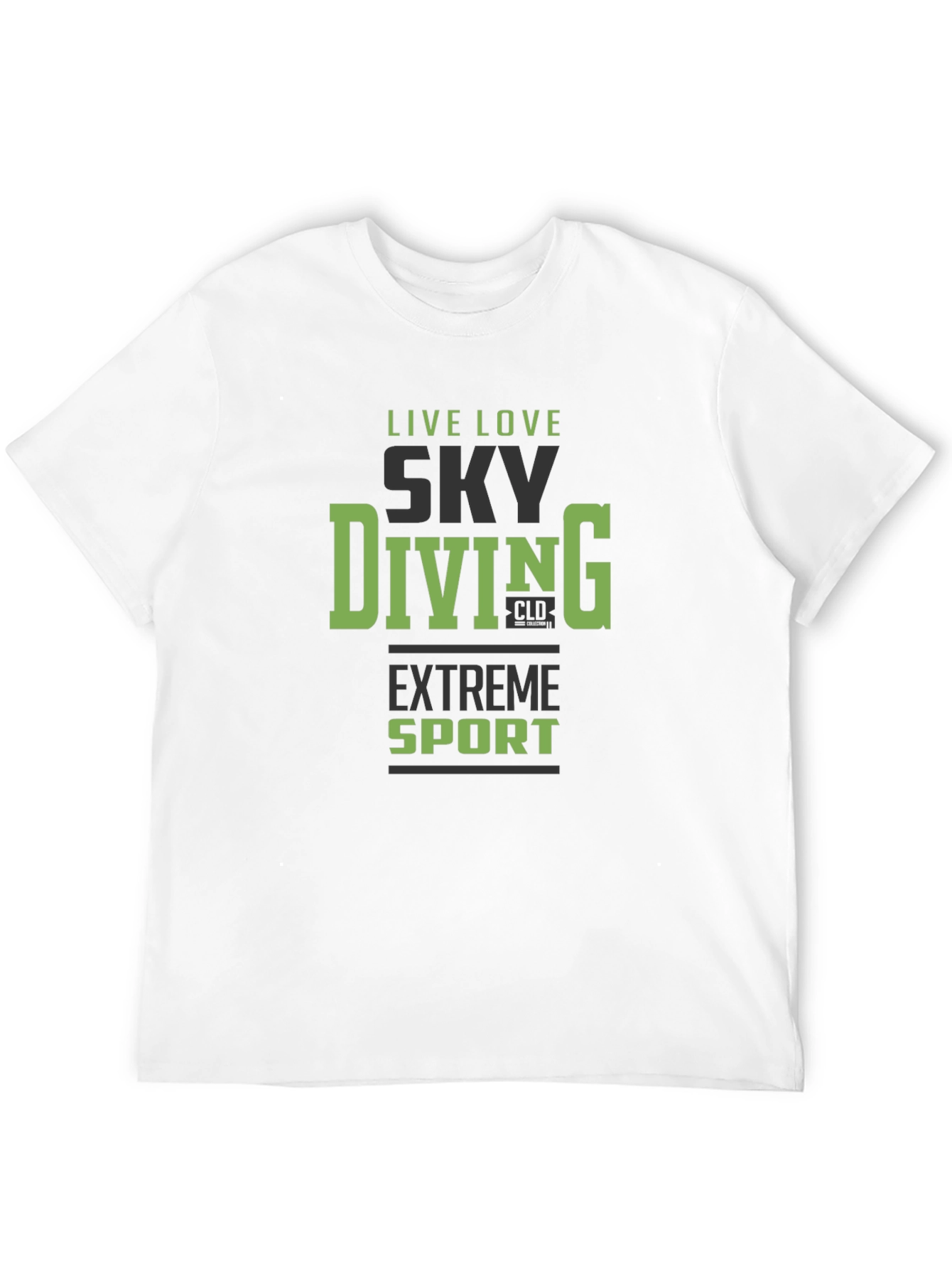 Black Sky Diving Extreme Sport Graphic Tee - Black view 12