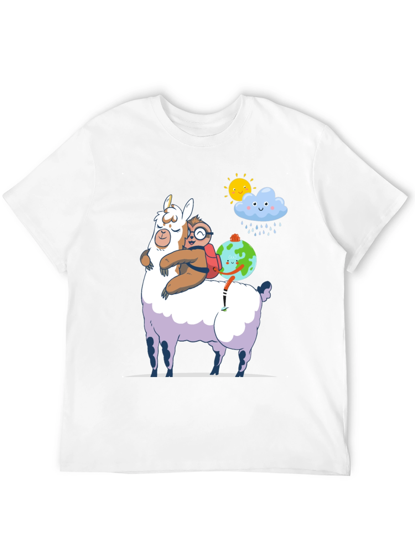 Black Llama, Sloth, and Earth T-Shirt view 12