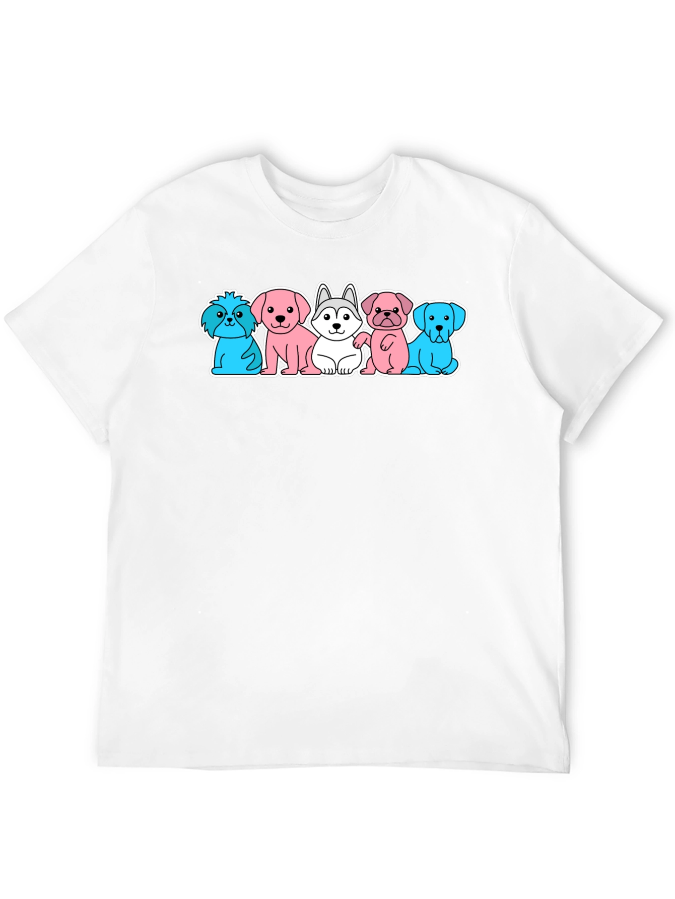 Black Cute Dog Breed Cartoon T-Shirt view 12