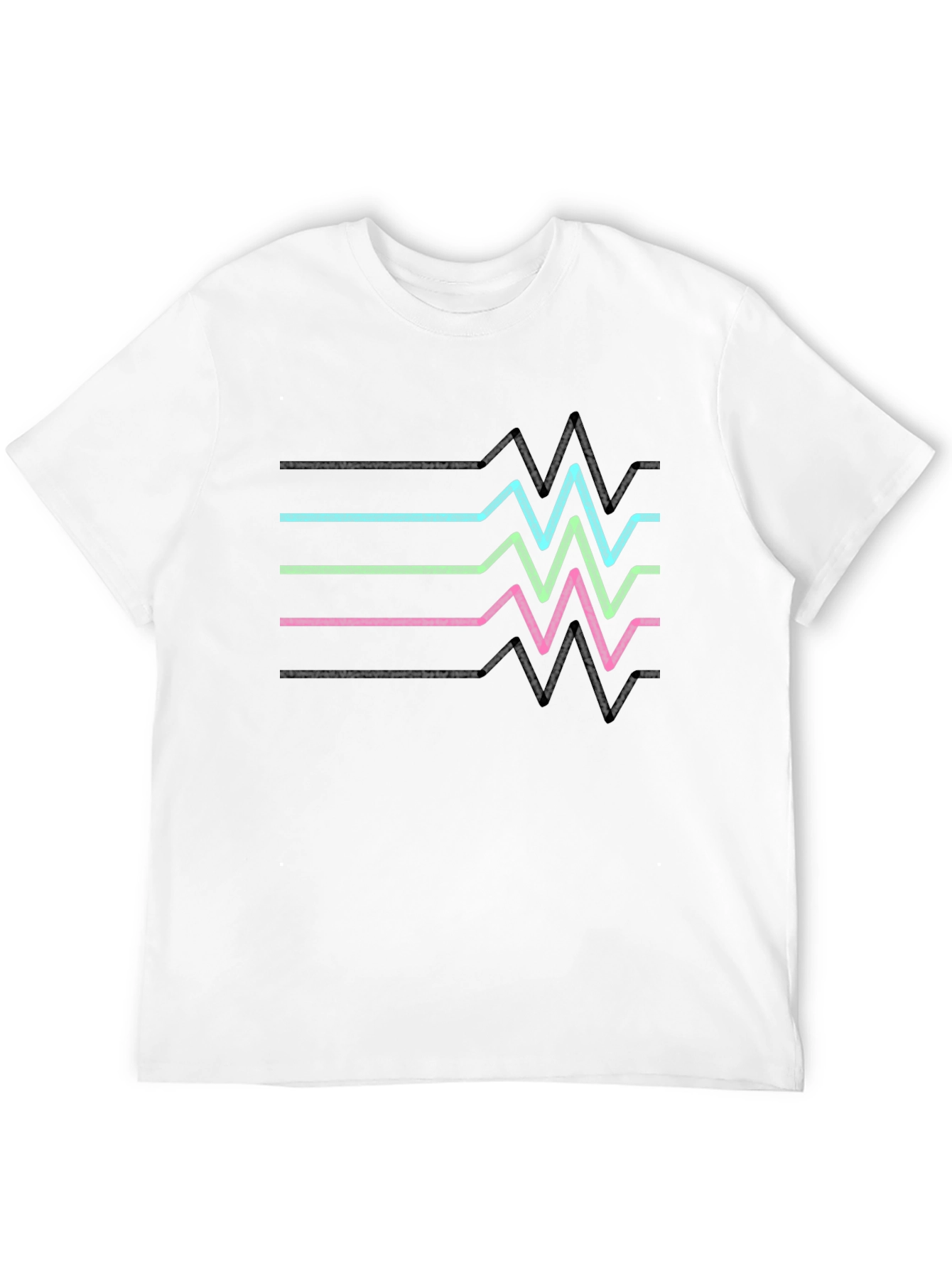 Black Retro Heartbeat Line T-Shirt - Black view 12