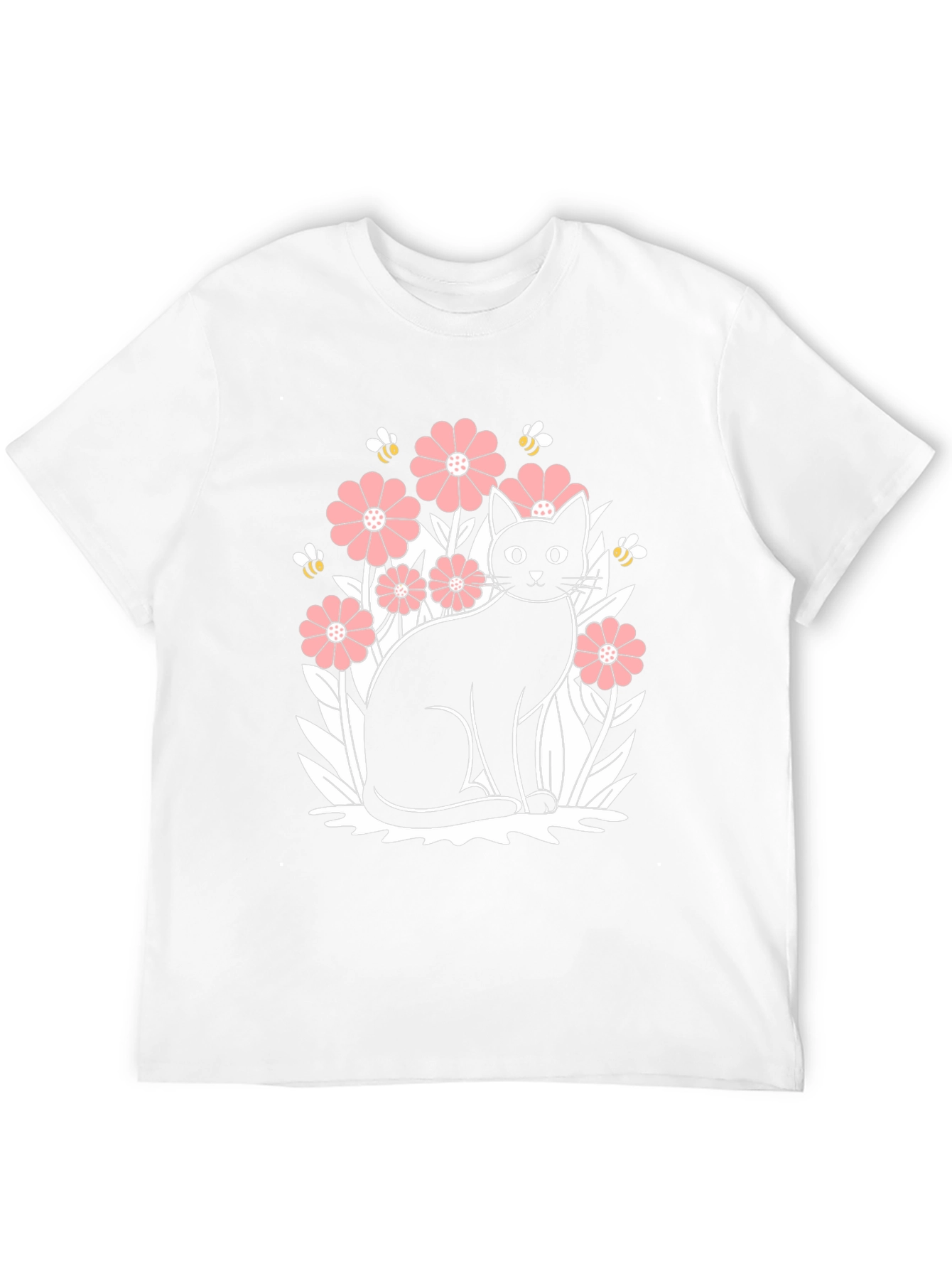 Black Black Cat Floral Graphic T-Shirt view 12