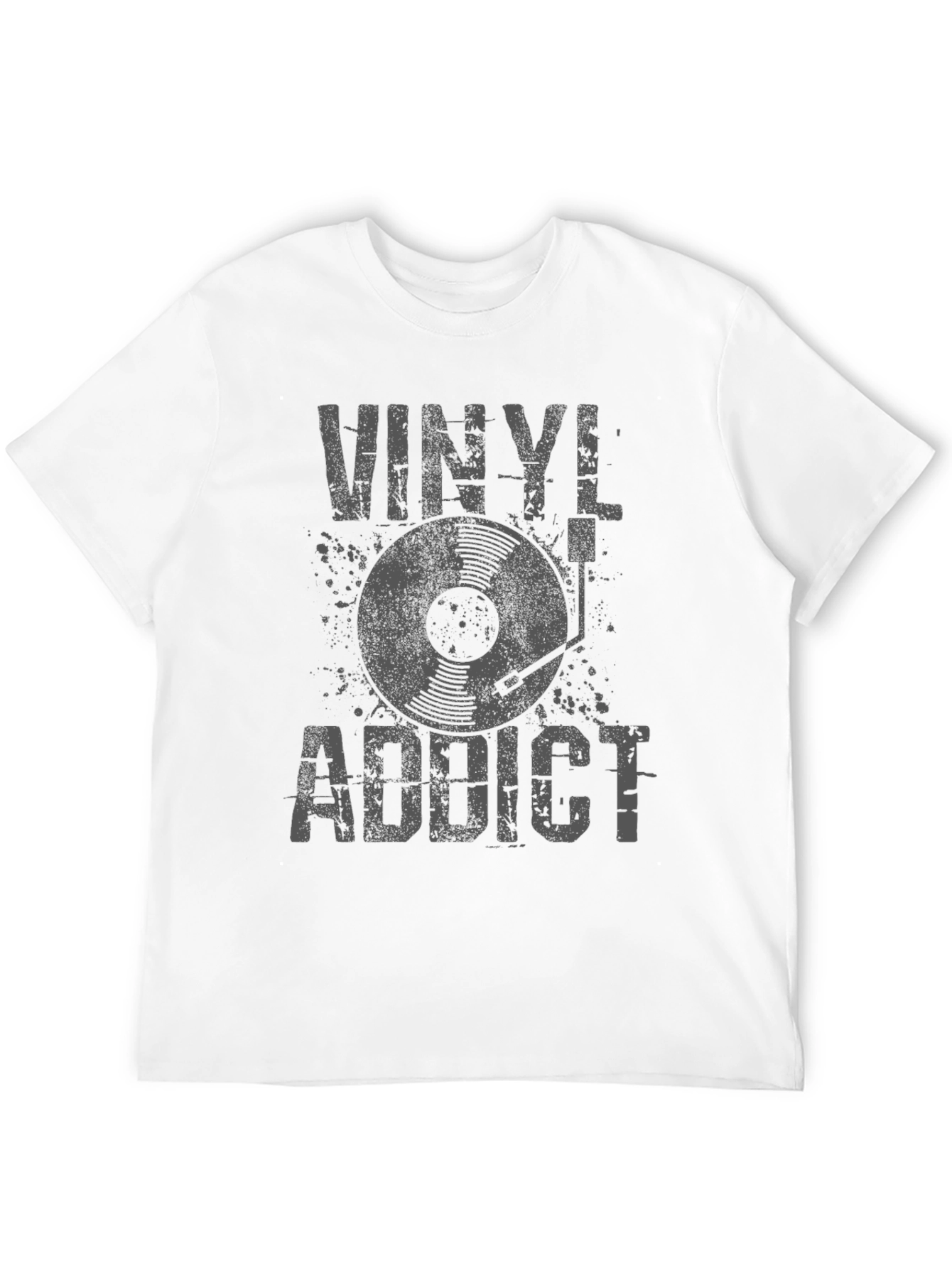 Black Vinyl Addict Graphic Tee - Retro Music Lover T-Shirt view 12