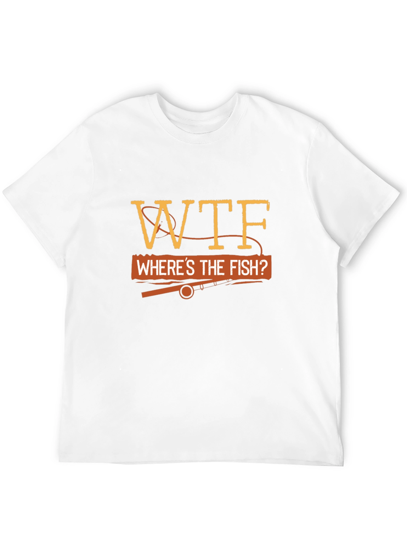 Black WTF Where's The Fish? Fishing T-Shirt view 12