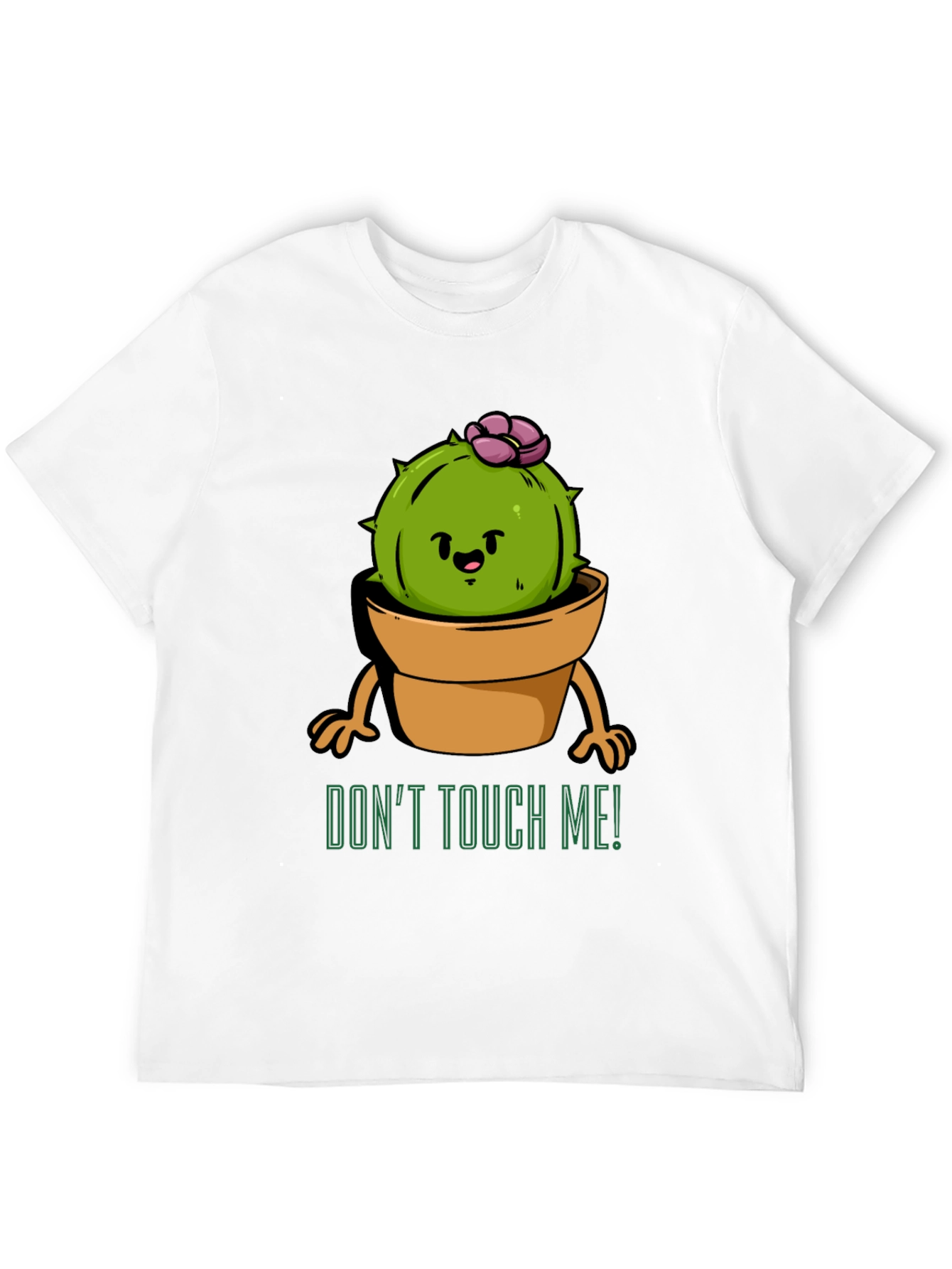 Black Cute Cactus Graphic Tee - Don't Touch Me! view 12