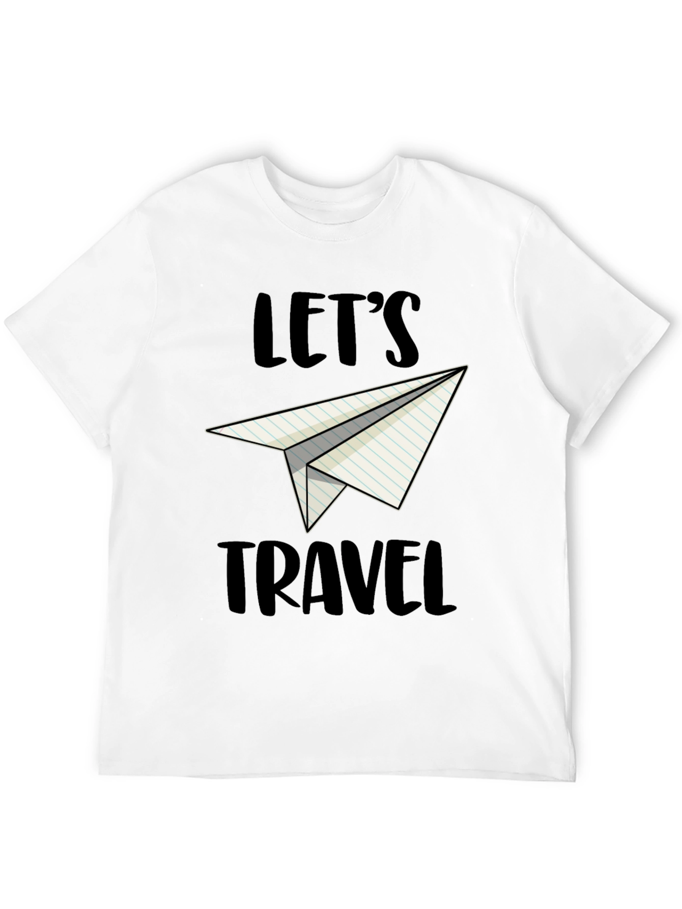 Black Let's Travel Paper Airplane Graphic Tee view 12