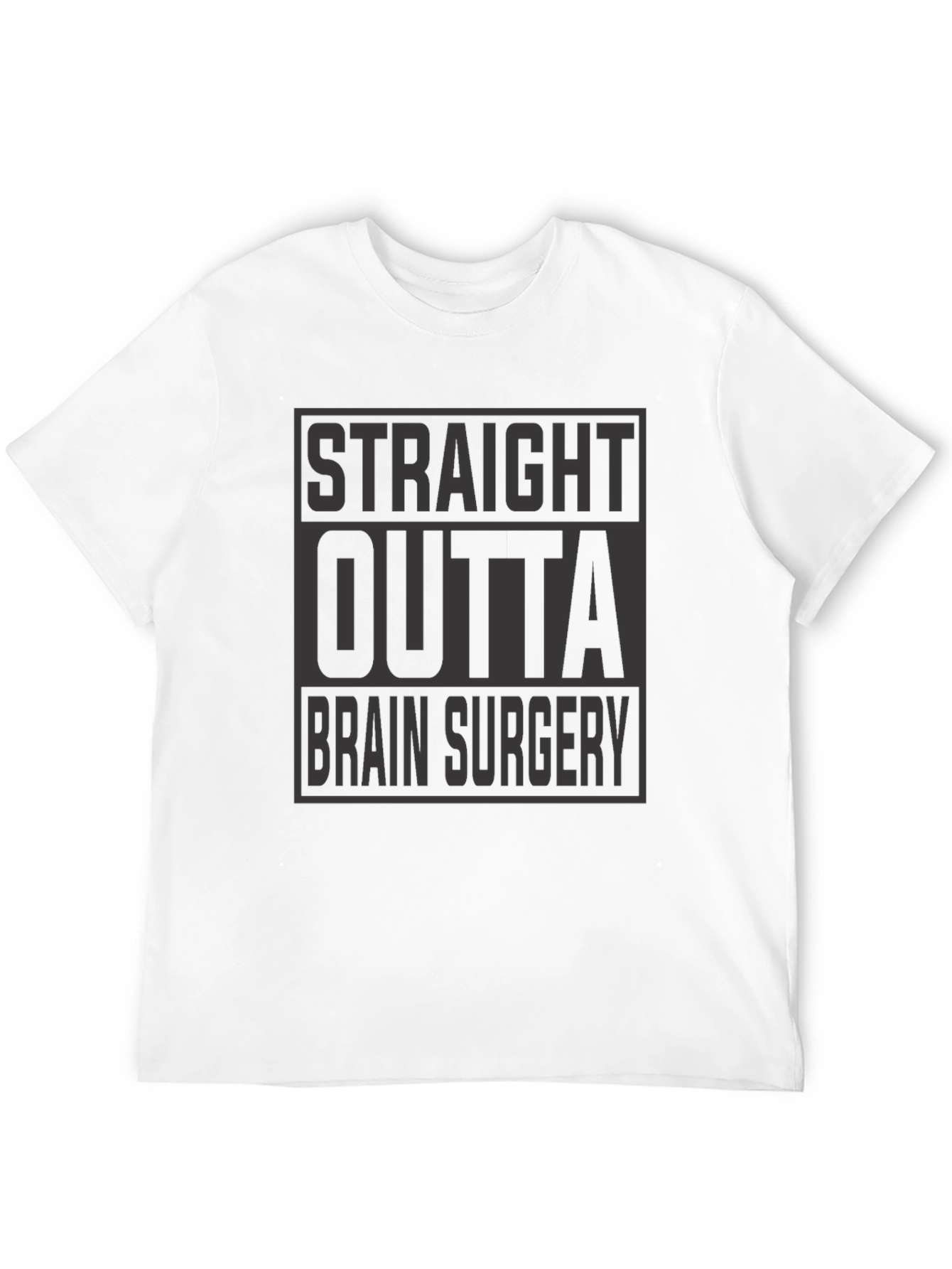 Black Straight Outta Brain Surgery Graphic Tee - Black Cotton T-Shirt view 12