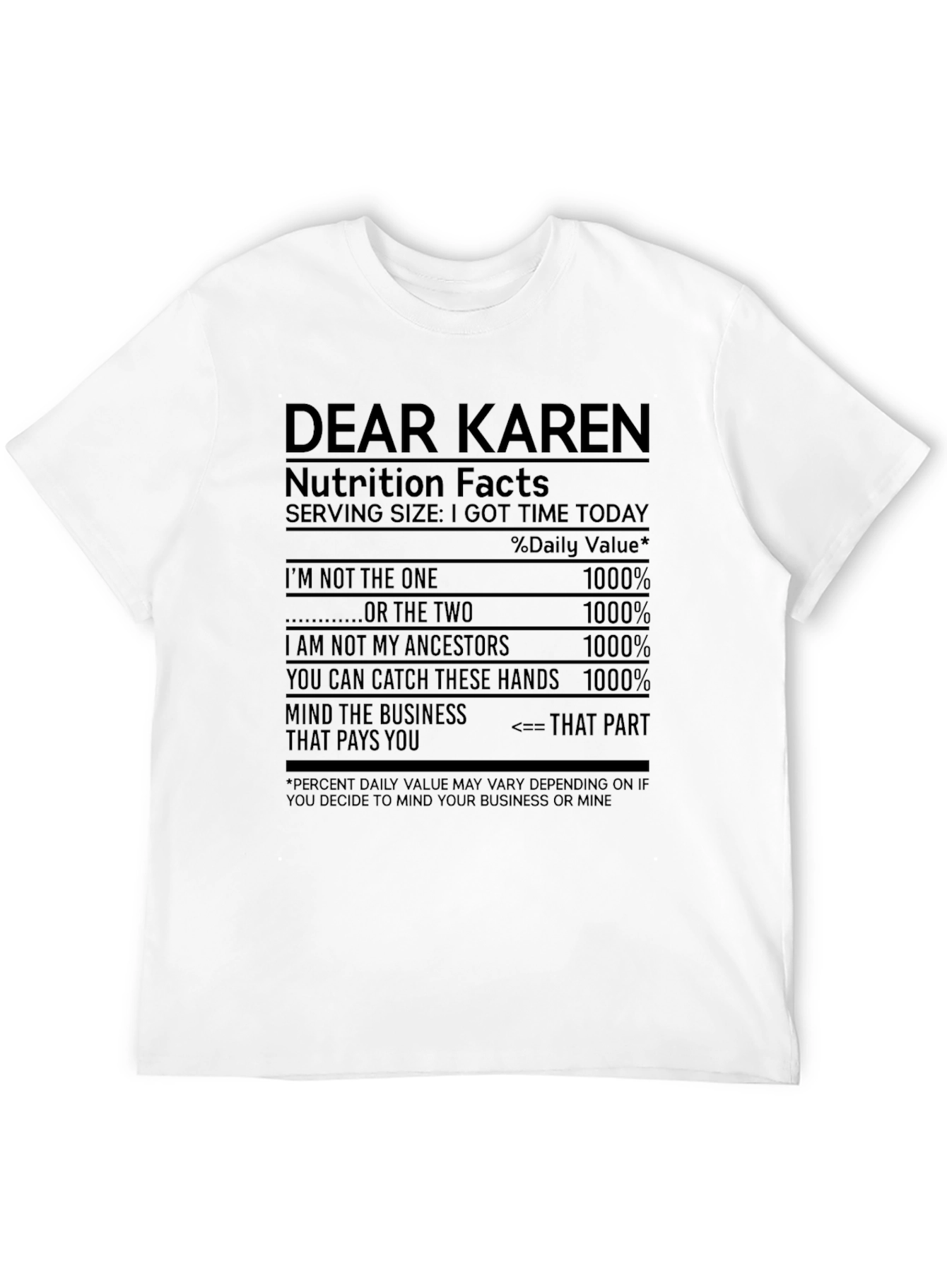 Black Dear Karen Funny T-Shirt view 12