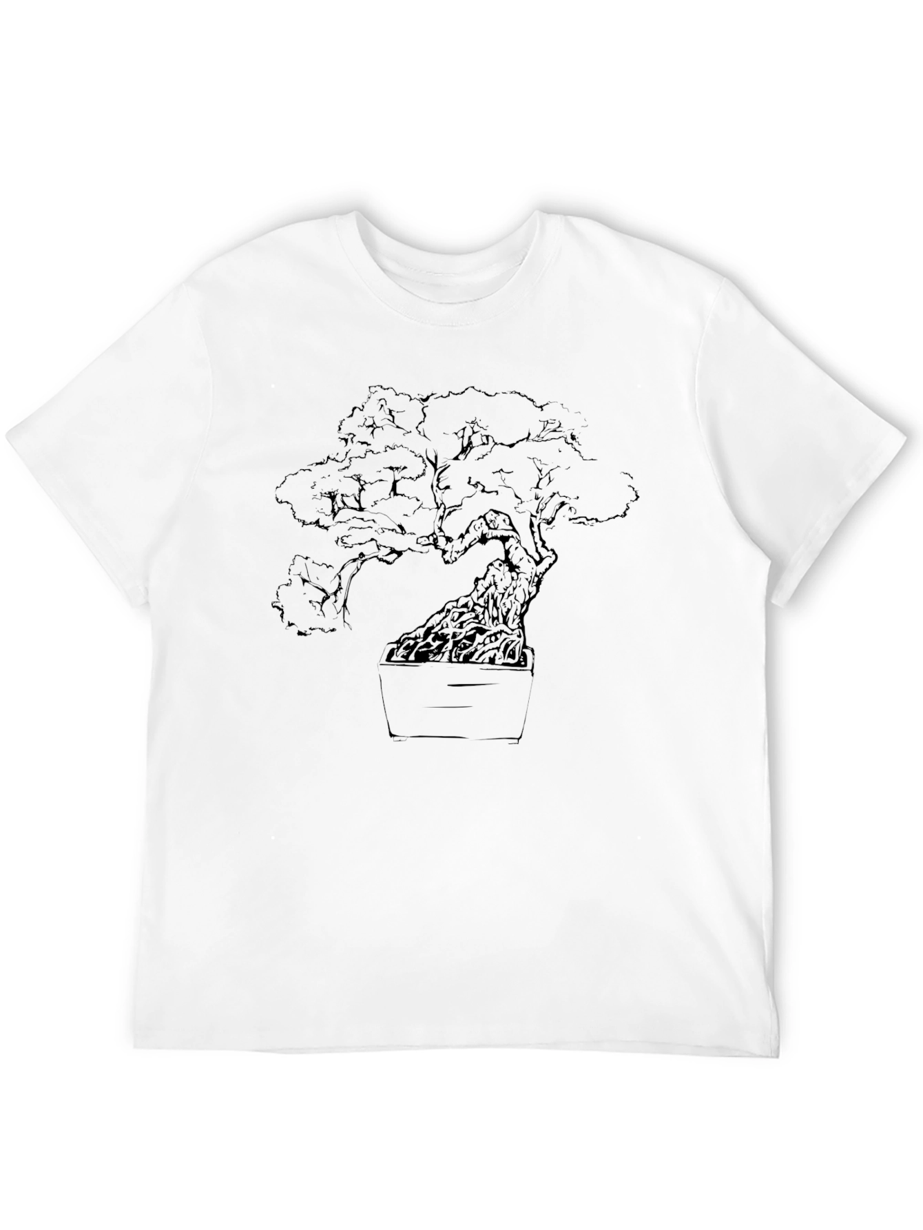 Black Bonsai Tree Graphic Tee - Stylish Men's Black T-Shirt view 12