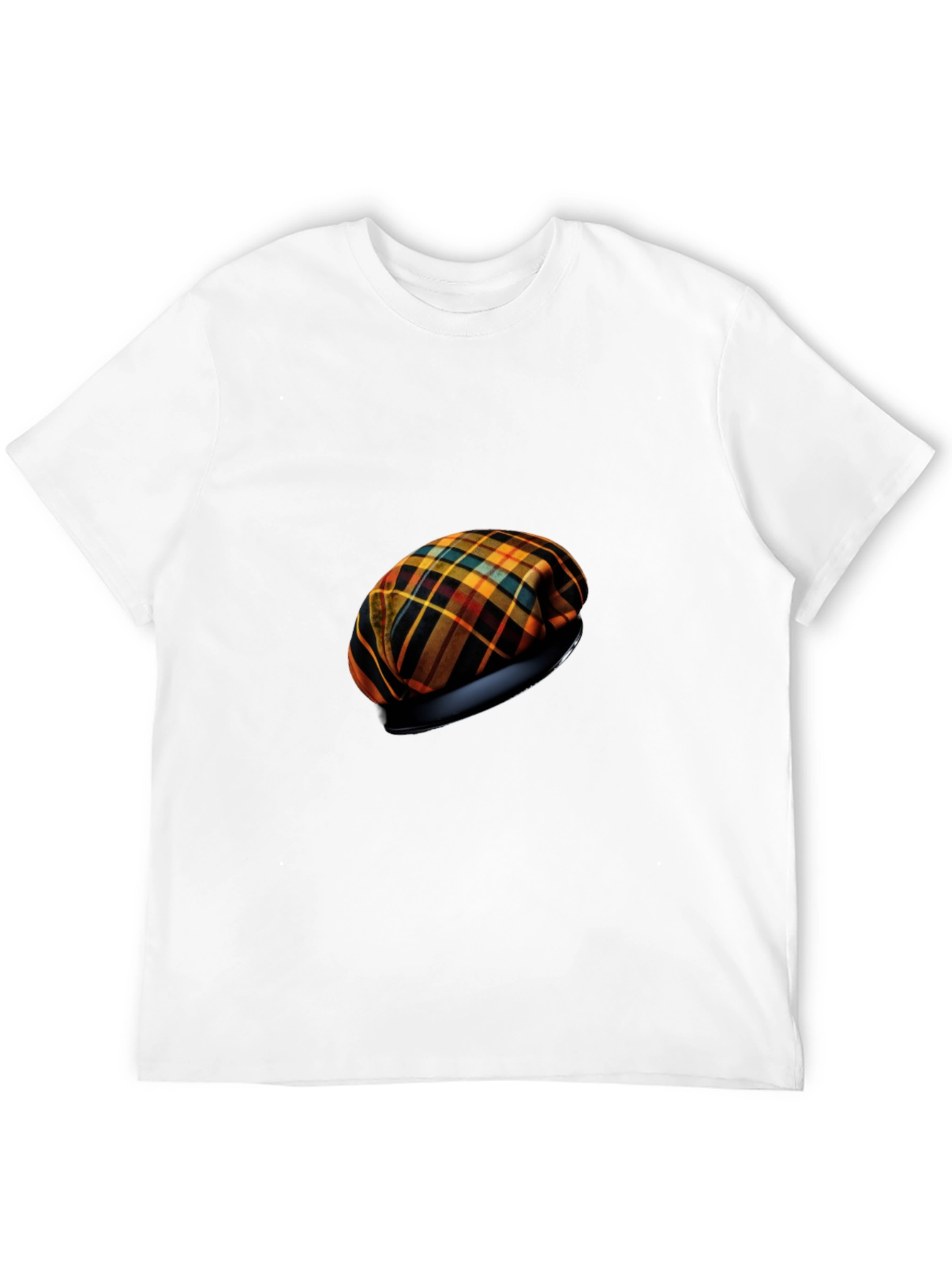 Black Stylish Tartan Beret T-Shirt view 12