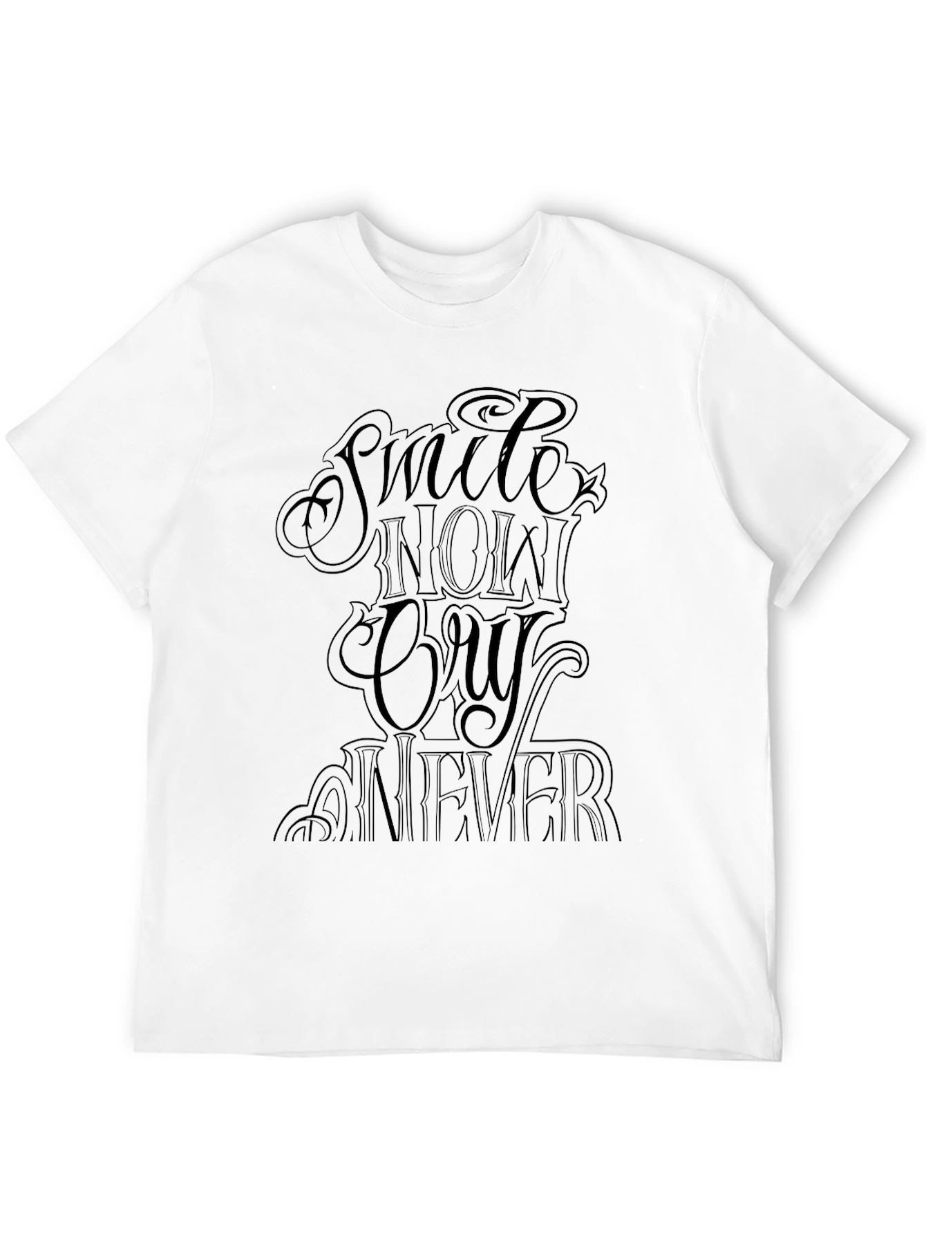 Black Smile Now Cry Never Graphic Tee - Stylish Black T-Shirt view 12