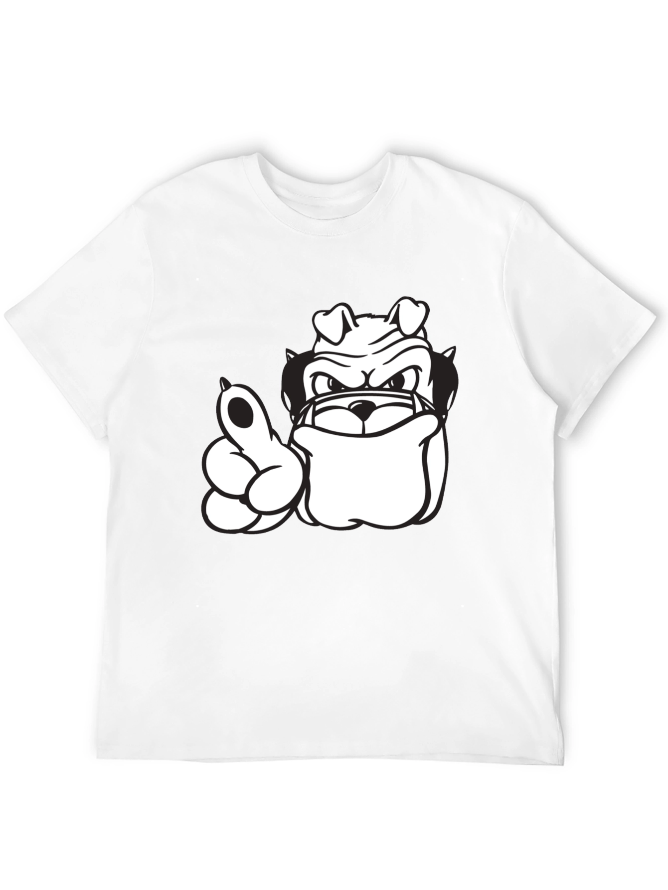 Black Bulldog Graphic Tee - Black Cotton T-Shirt view 12