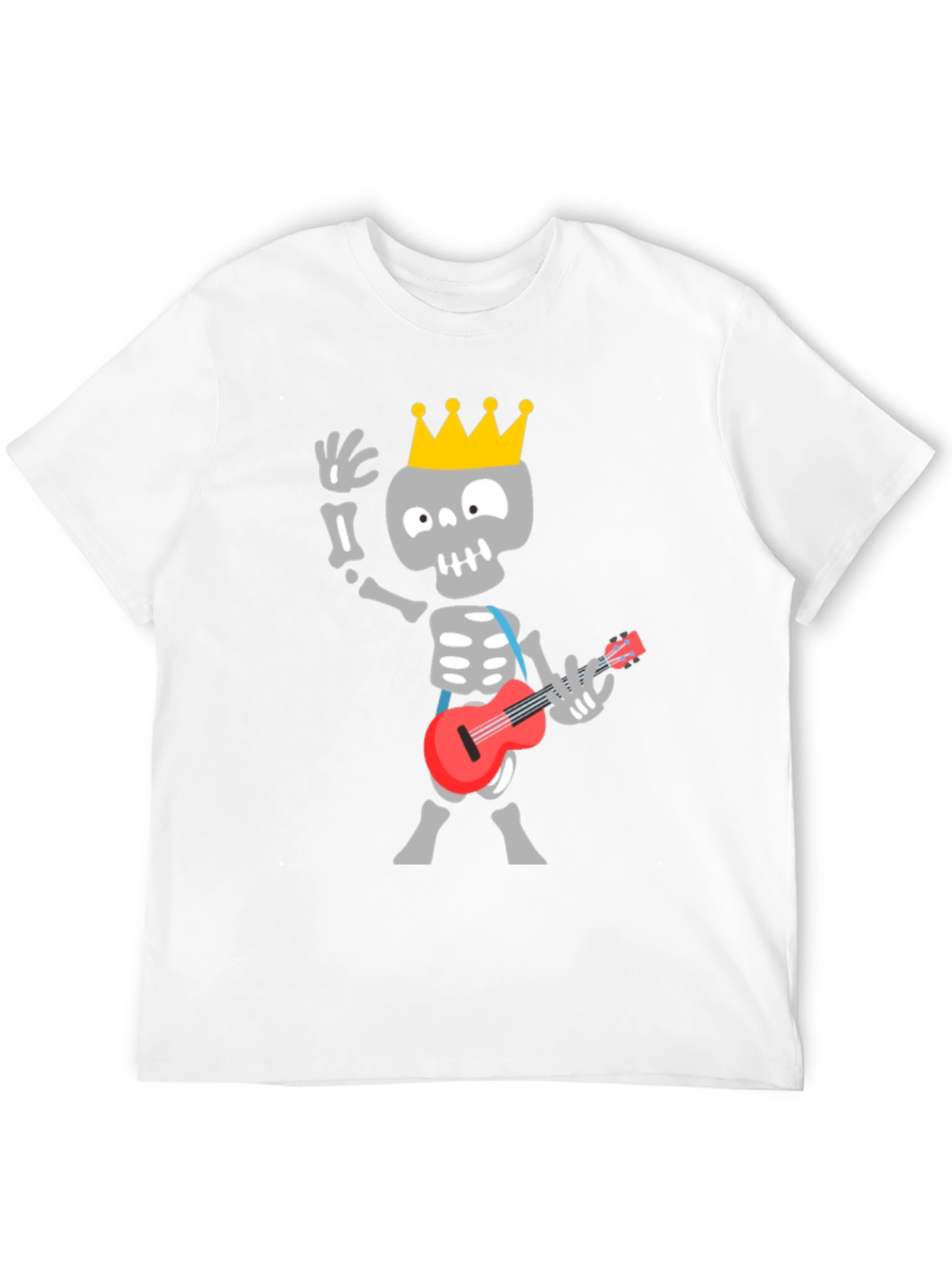 Black Skeleton King Guitar Player Black T-Shirt view 12