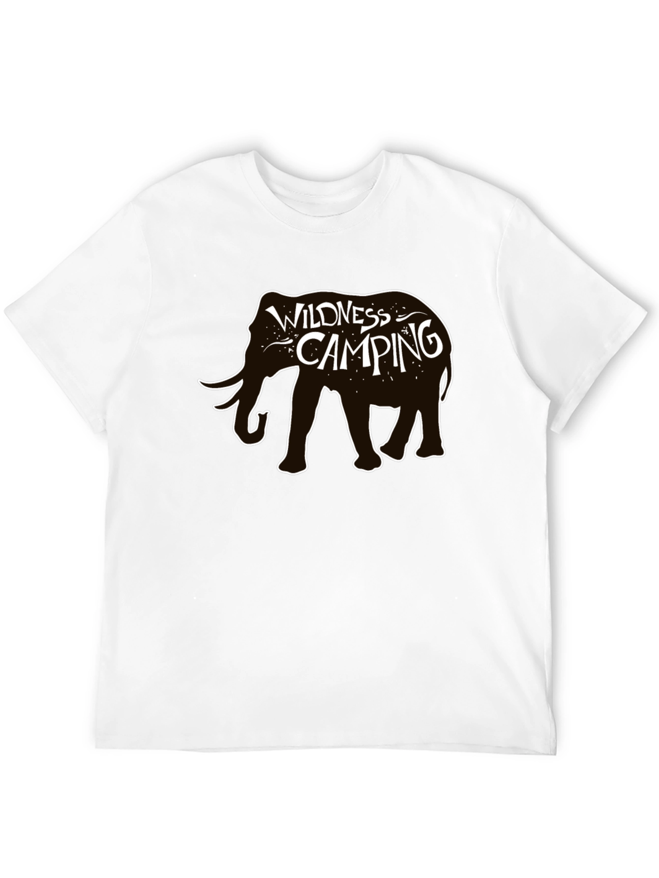 Black Wilderness Camping Elephant Graphic Tee view 12